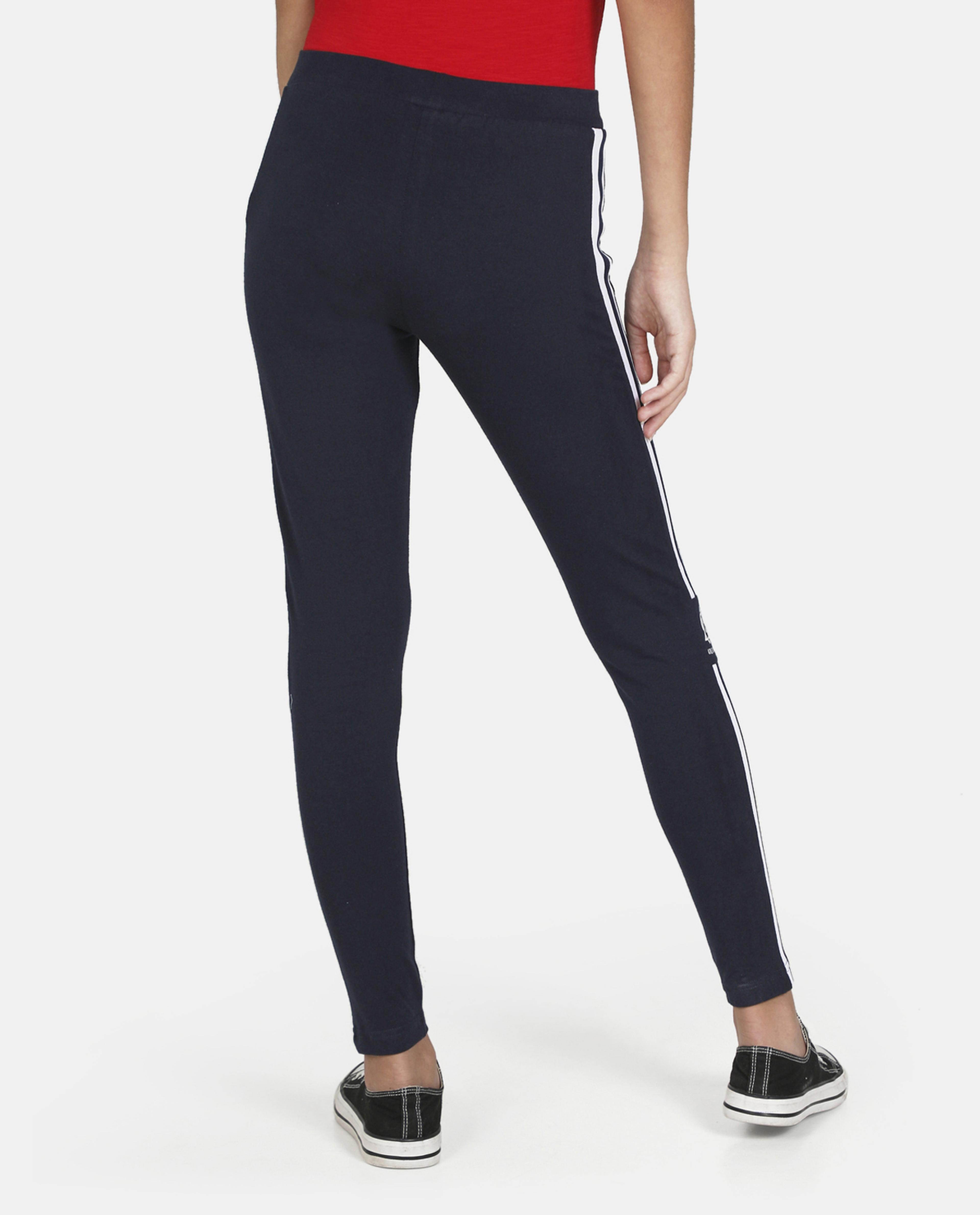 Side Stripe Leggings with Elastic Waist