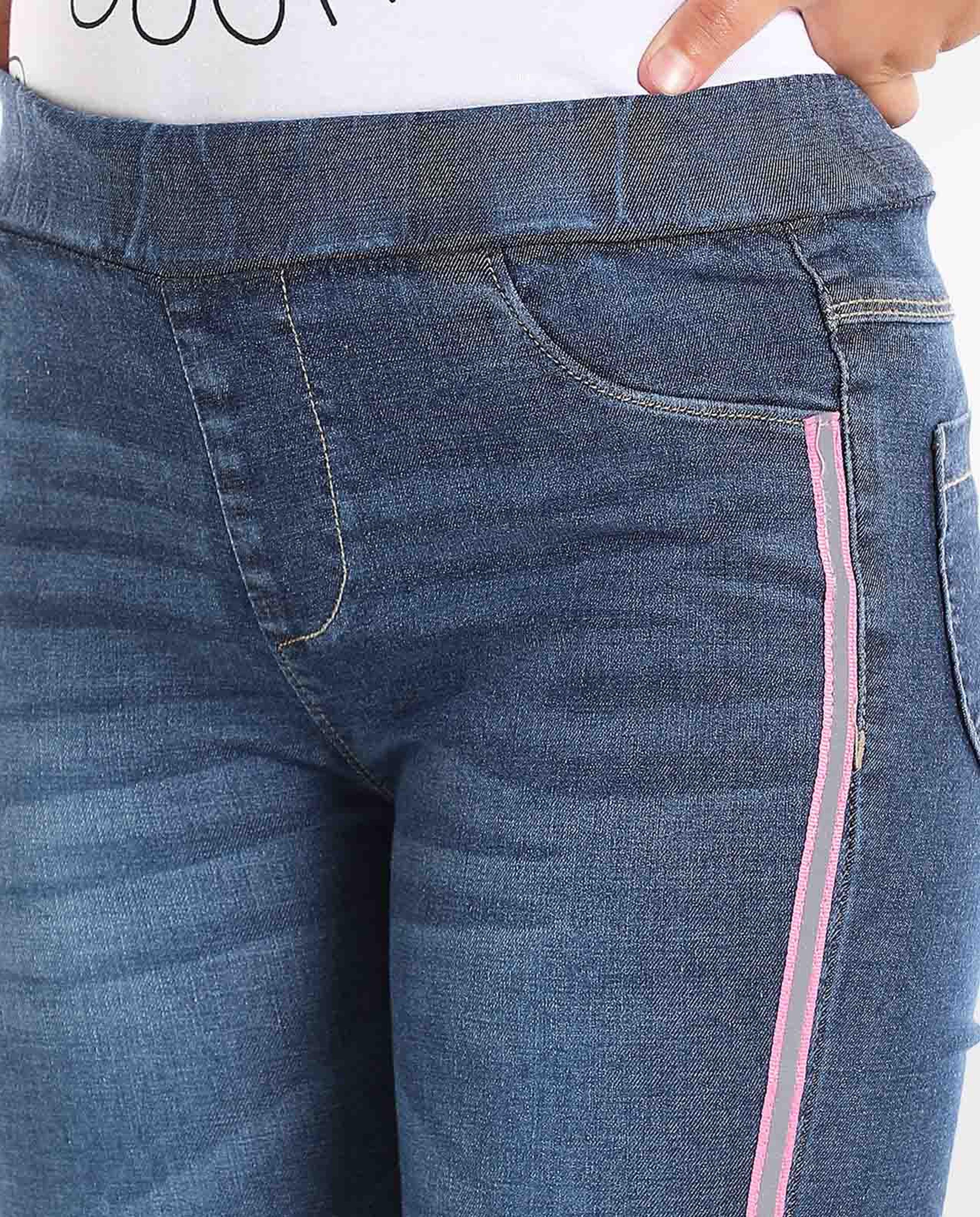 جينز بخصر مطاطي