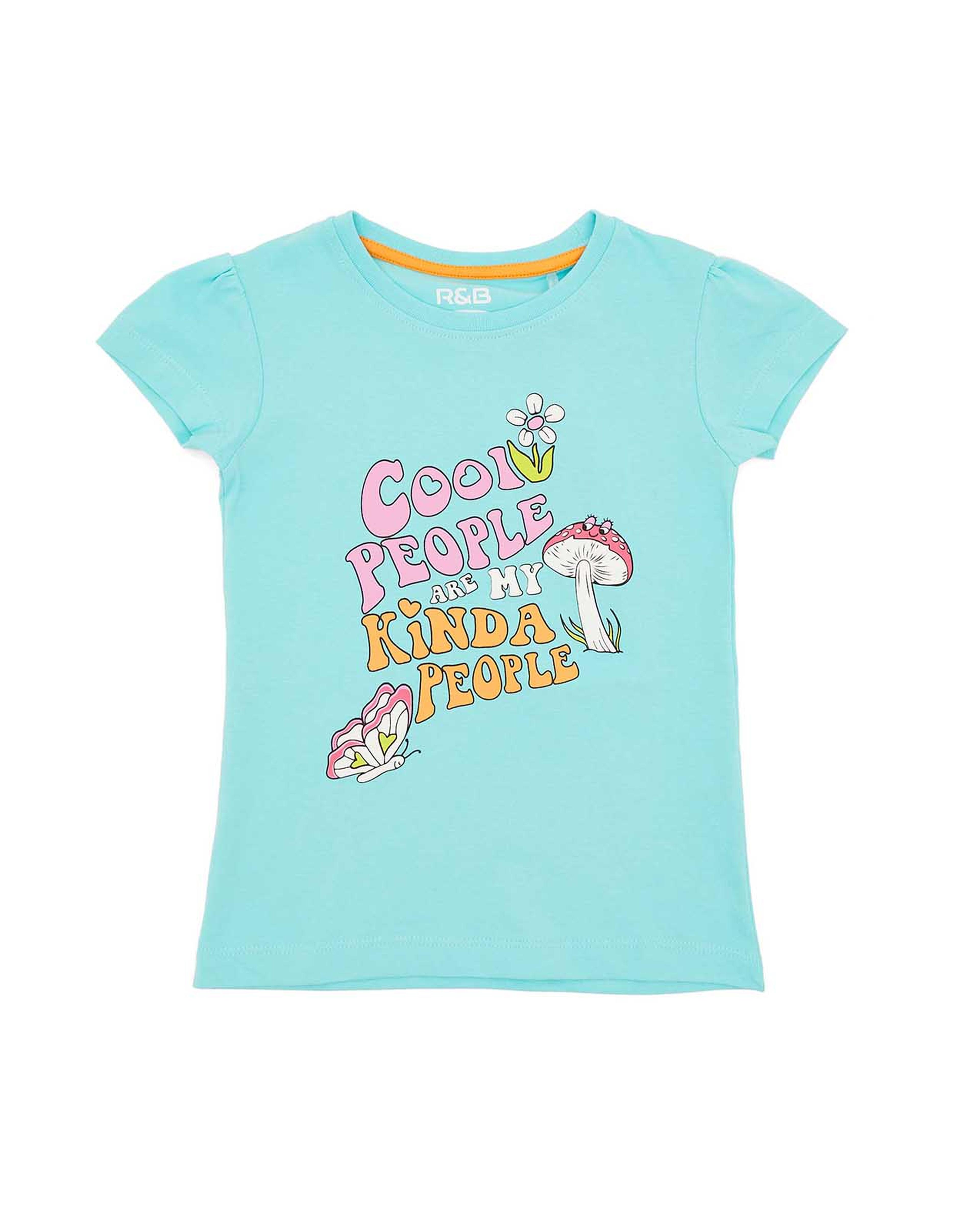 Typography Printed T-Shirt with Crew Neck and Short Sleeves