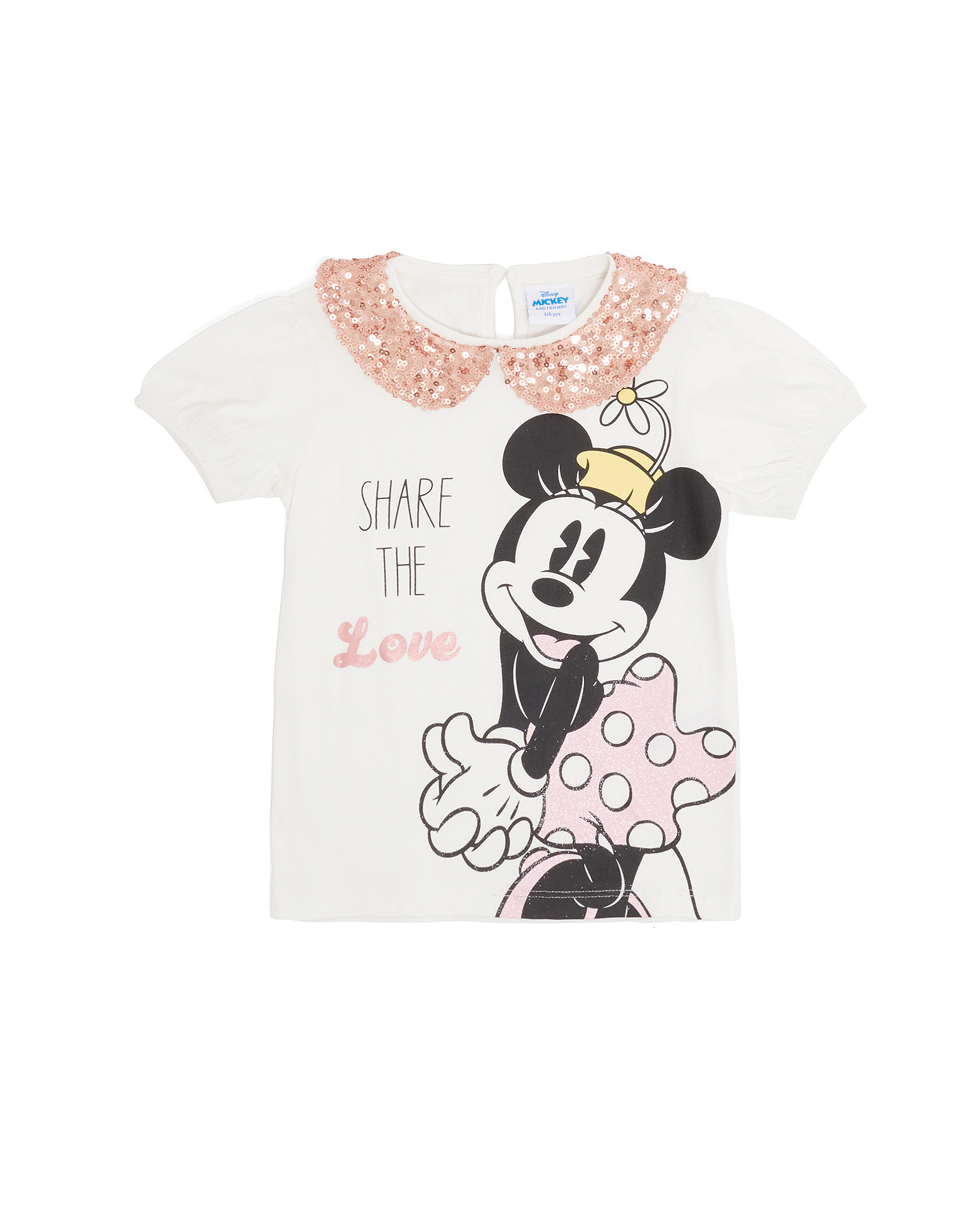 Printed Top with baby Collar and Puff Sleeves