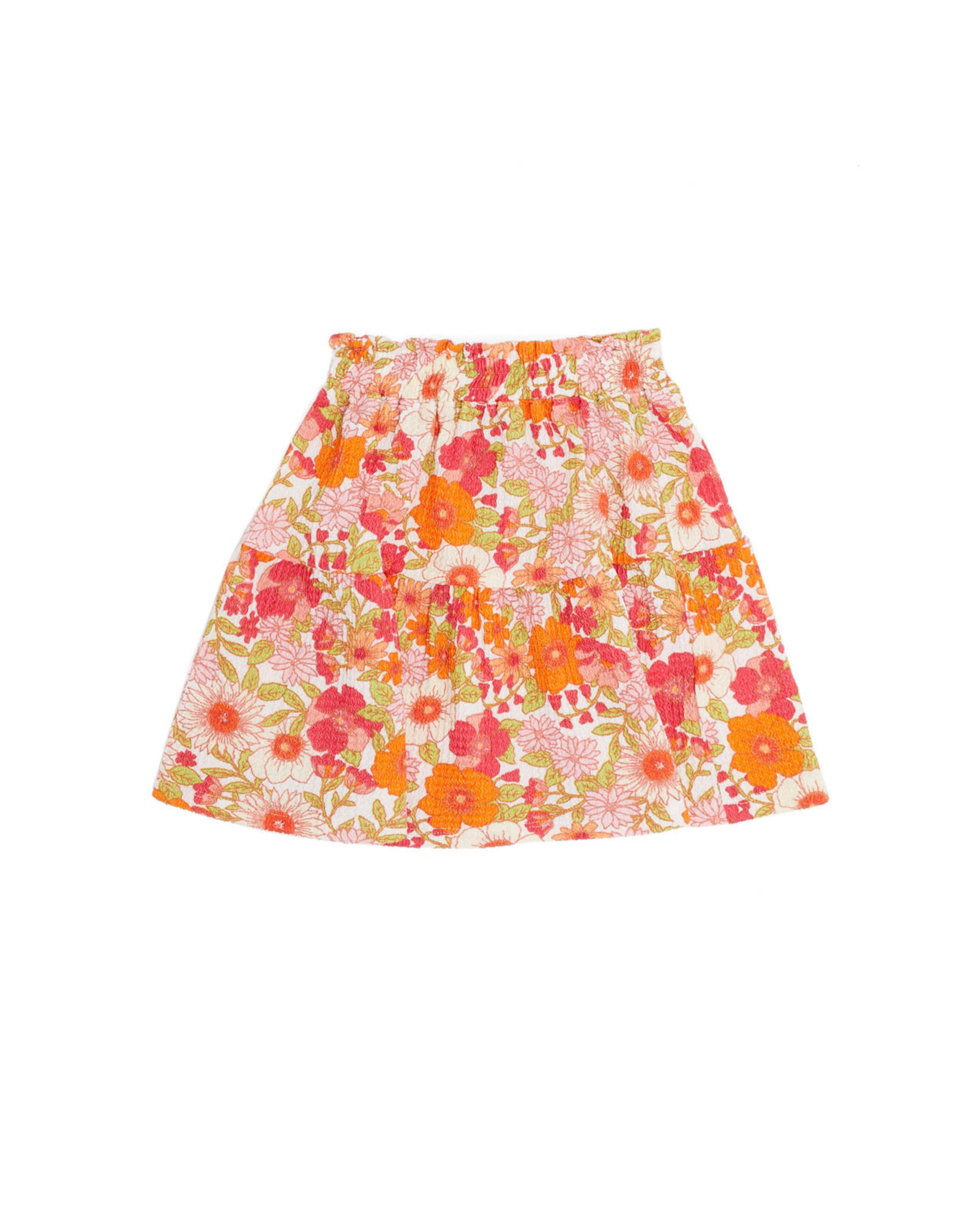 Floral Print Mini Skirt with Elastic Waist