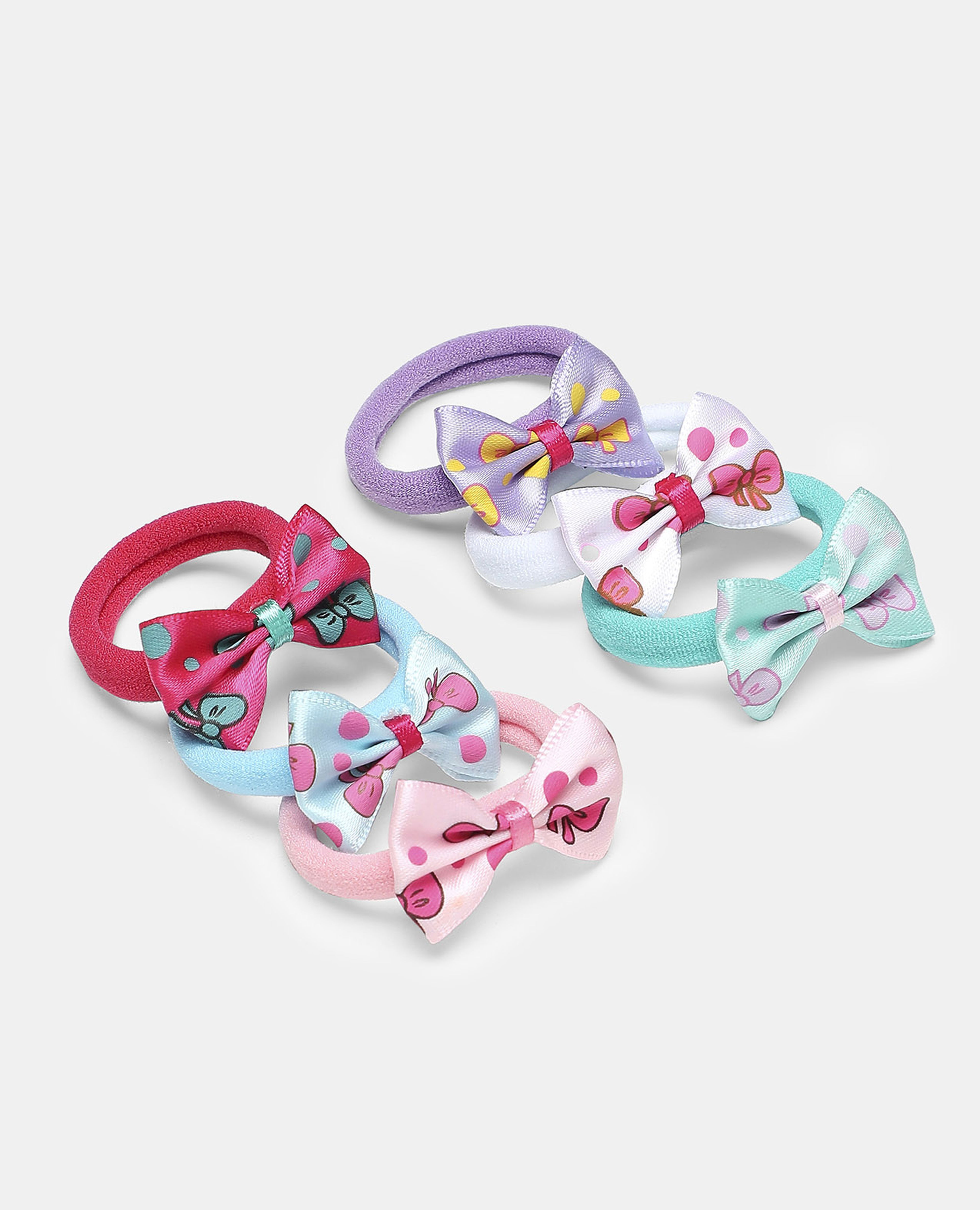 Pack Of 6 Kids Bow Ponytail Hair Ties