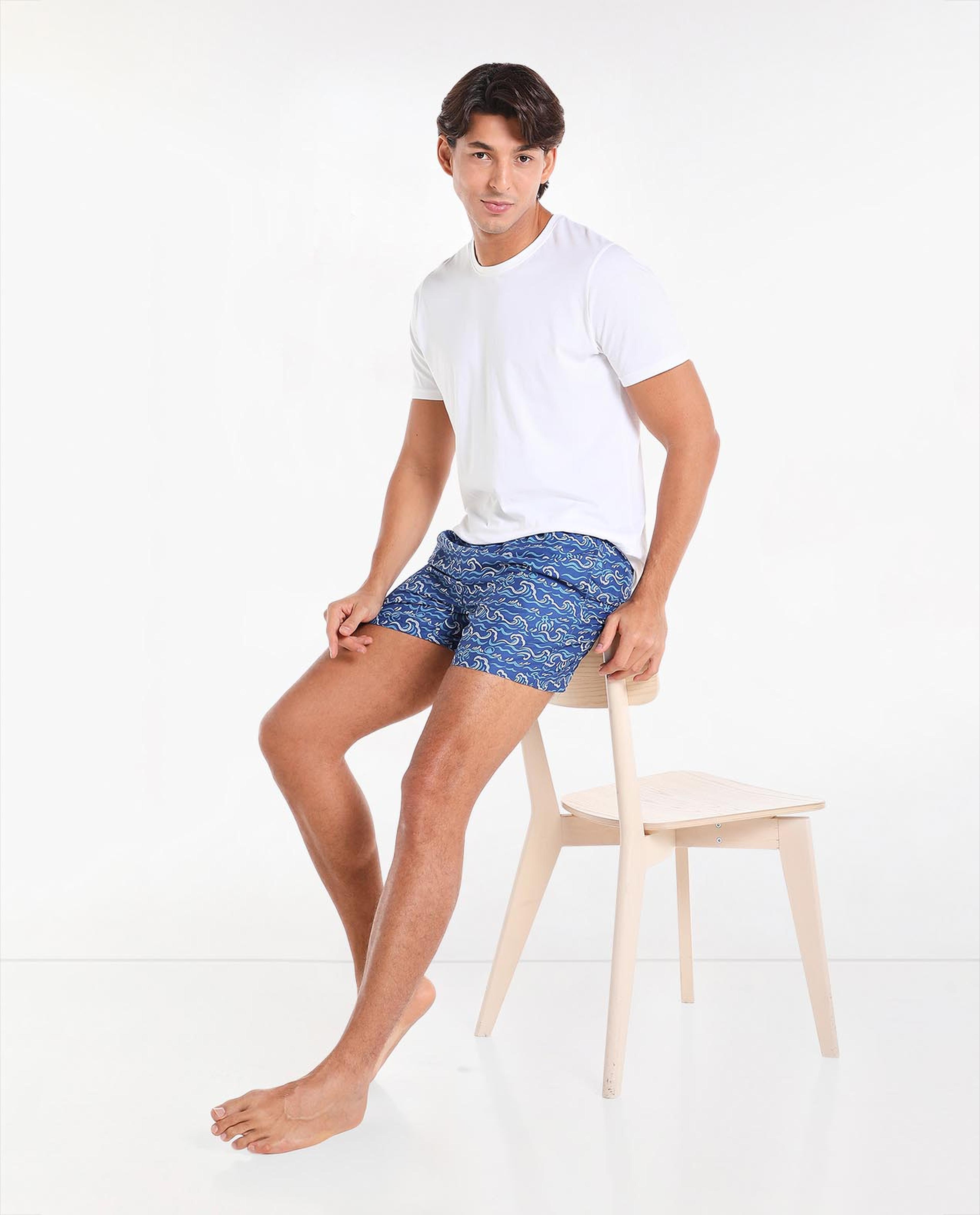 Printed Regular Shorts with Elasticated Drawstring Waist