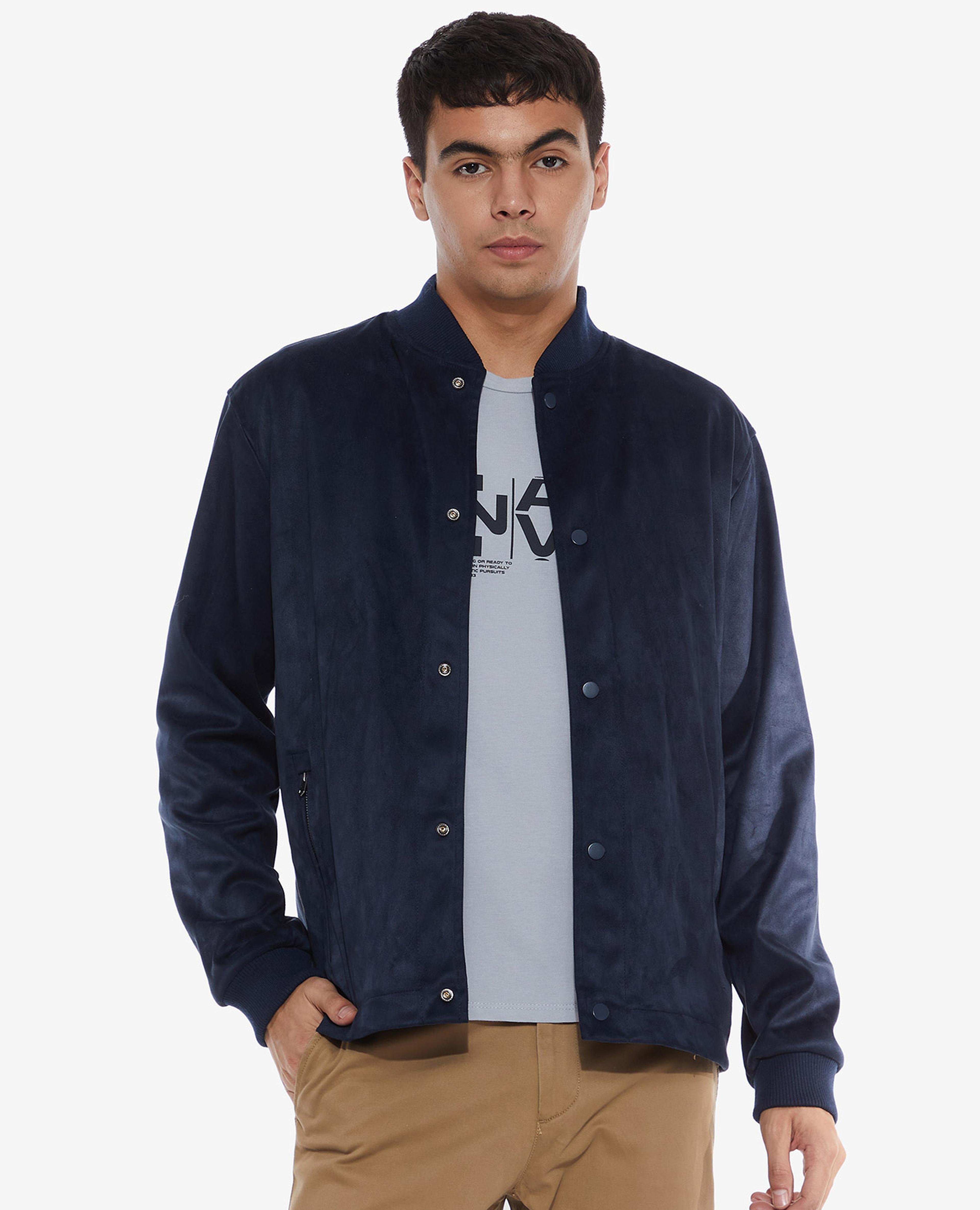 Solid Jacket with Button Closure