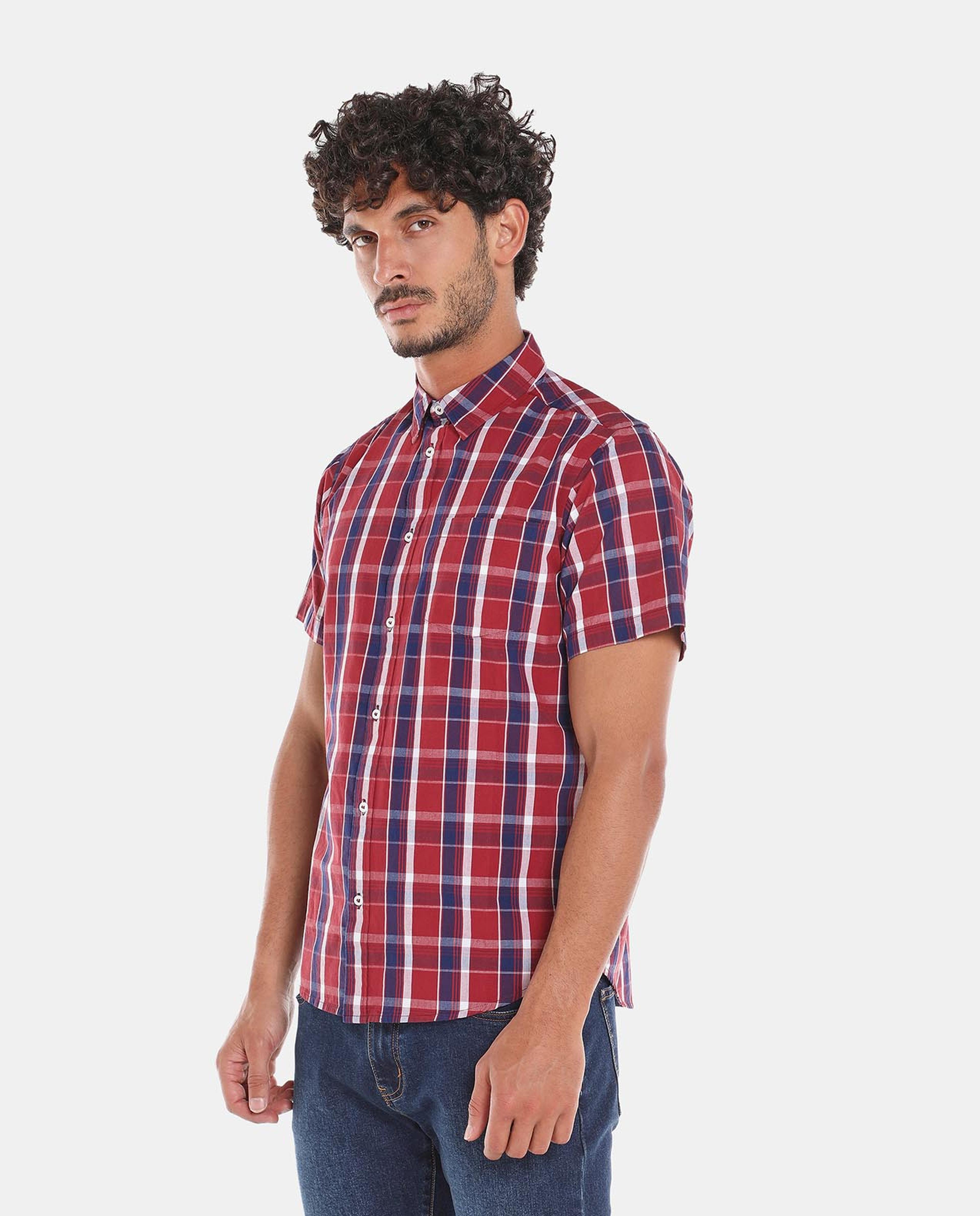R&B Red Checked Casual Shirt