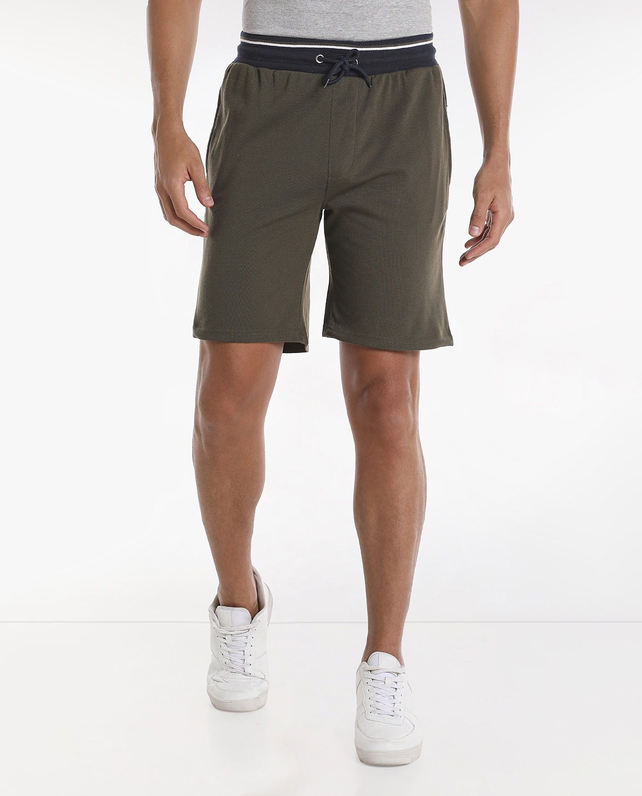 Solid Lounge Shorts with Drawstring Waist