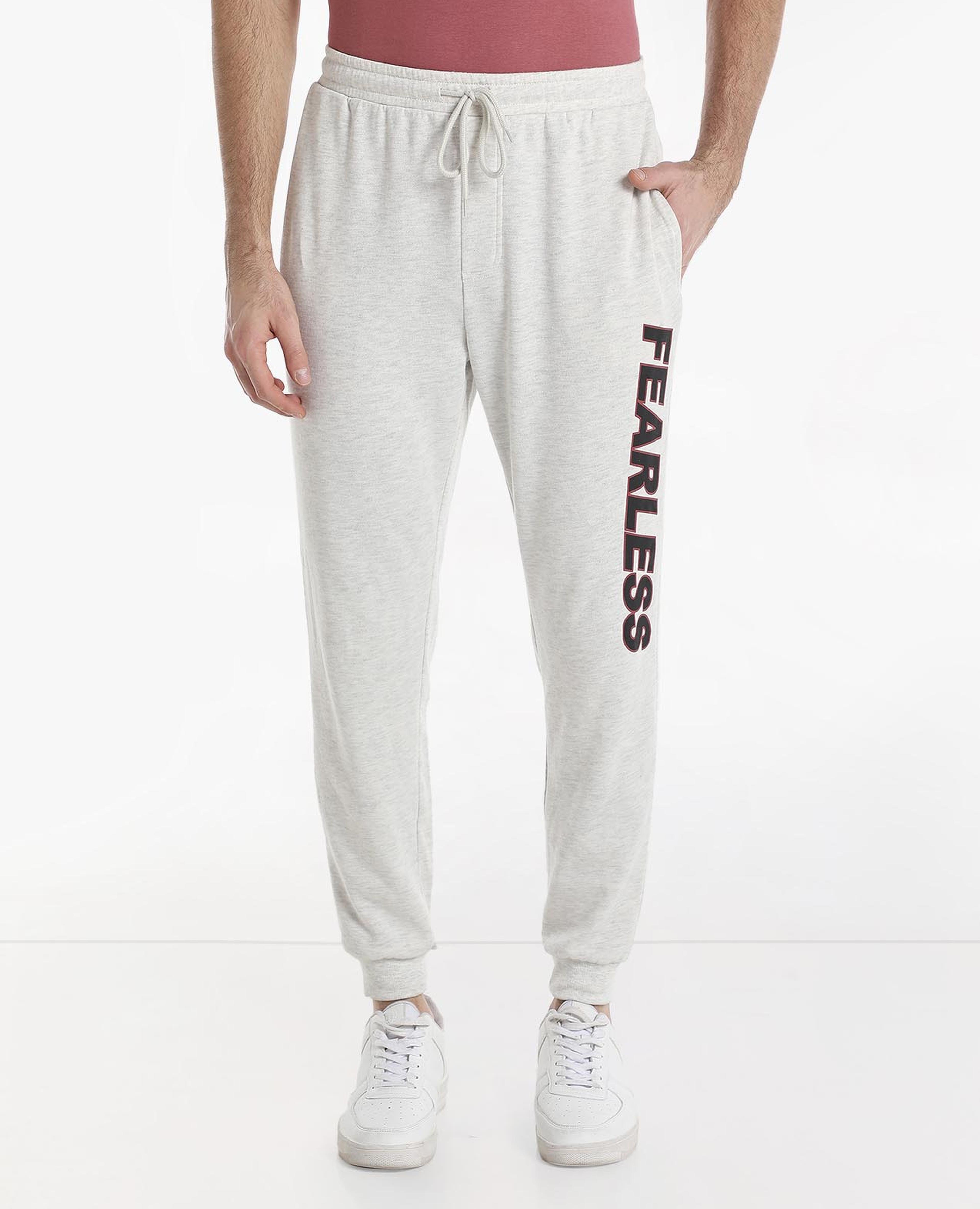 Solid Casual Typography Printed Joggers