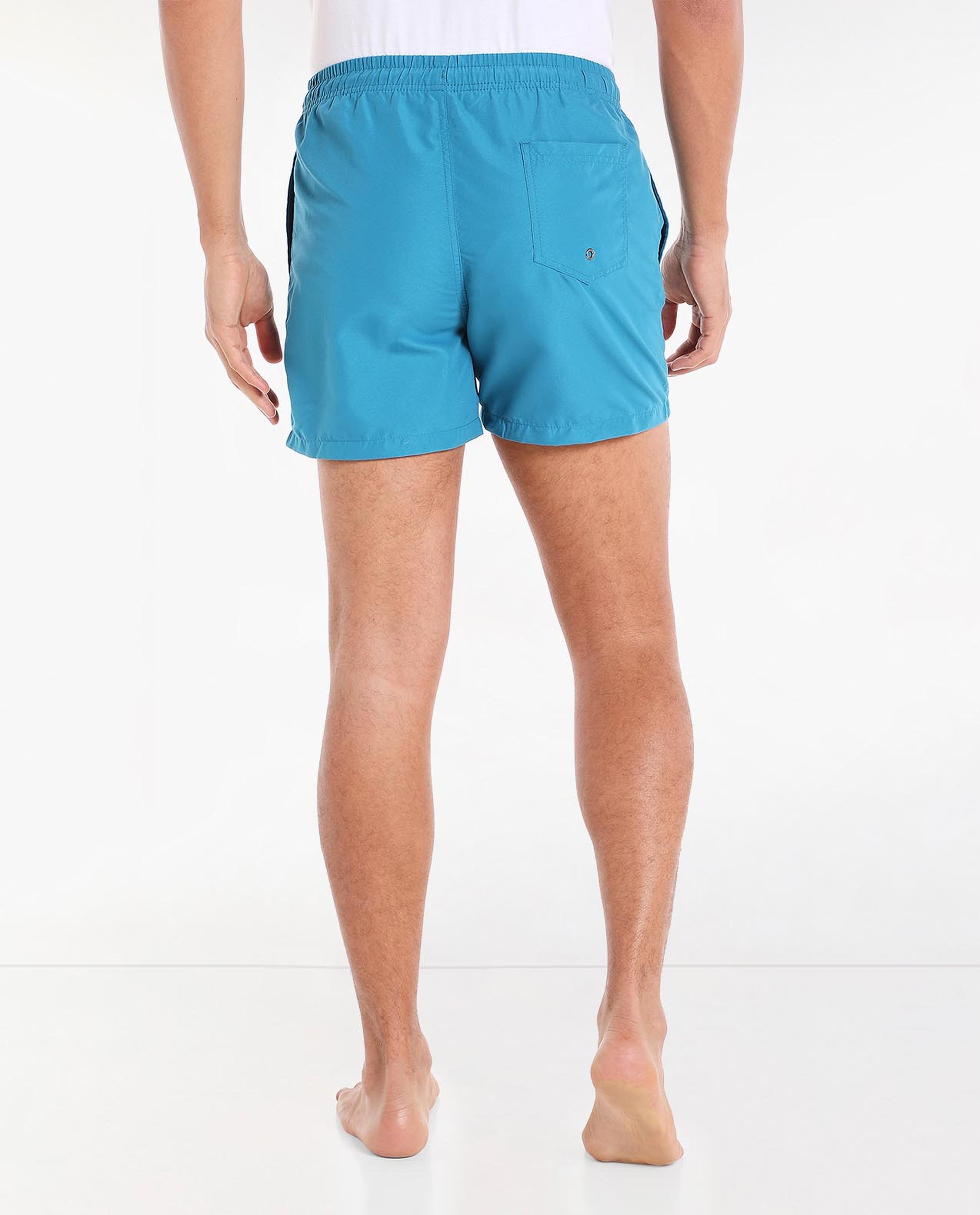 Solid Regular Shorts with Elasticated Drawstring Waist