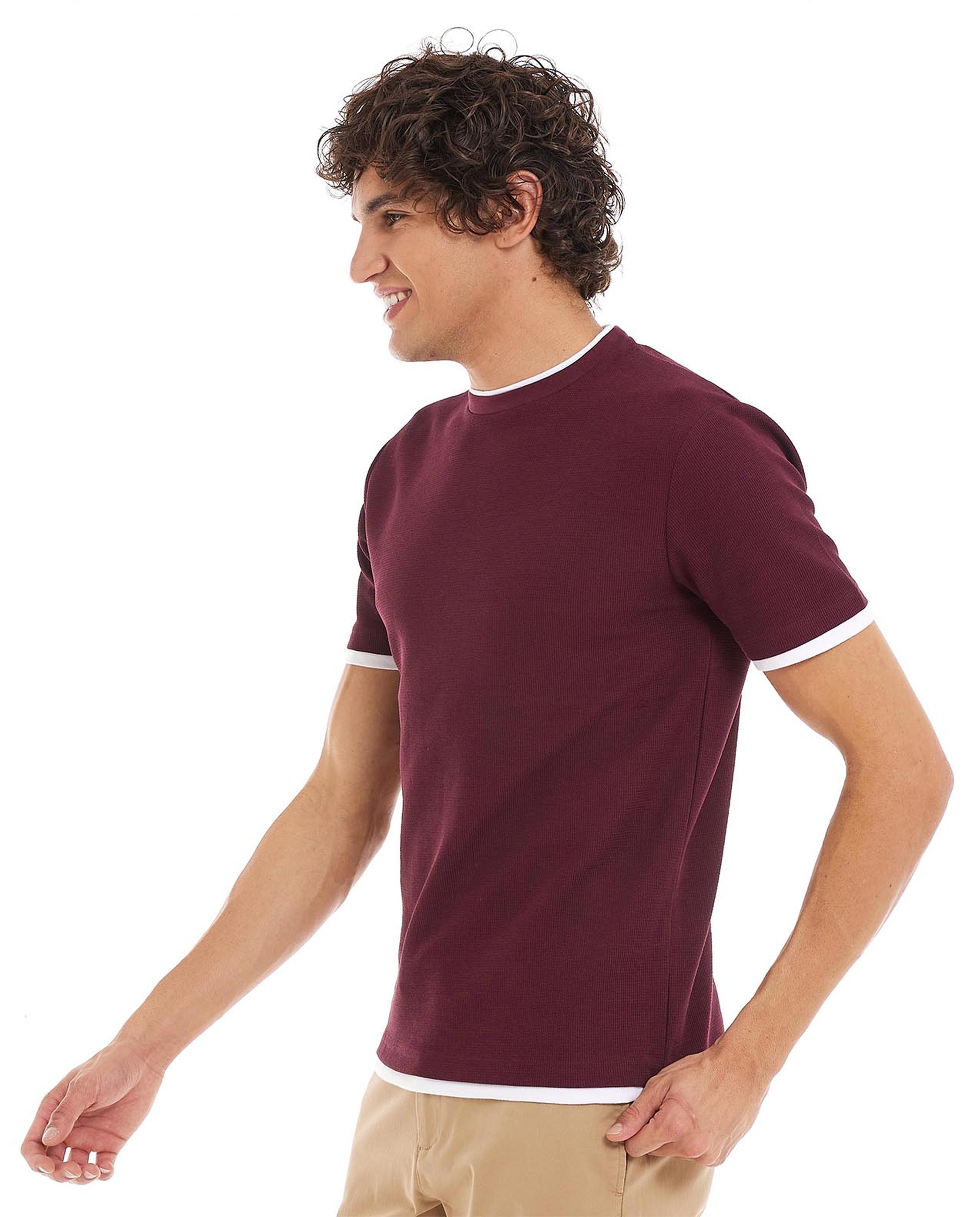 Solid T-Shirt with Crew Neck and Short Sleeves