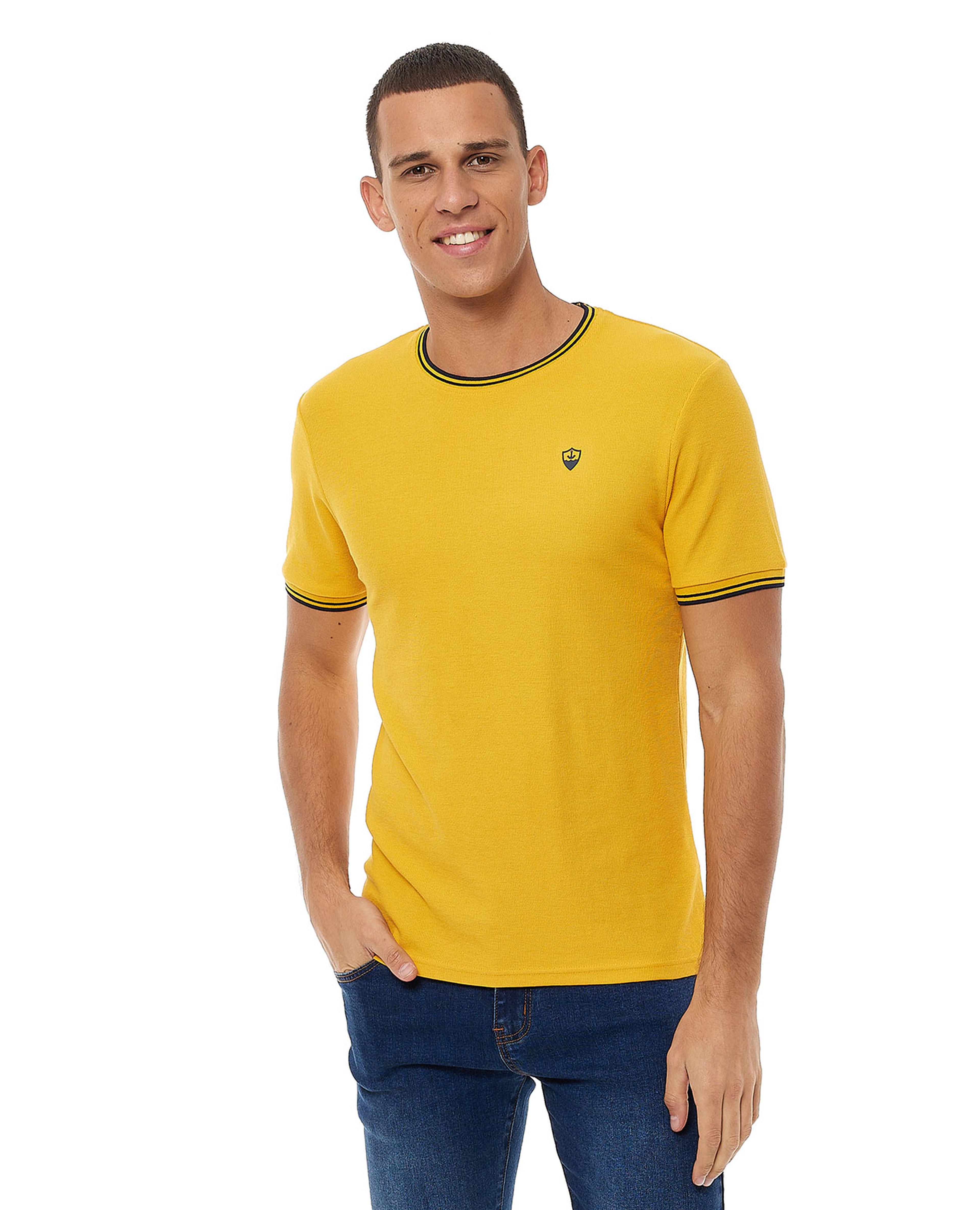 Solid T-Shirt with Crew Neck and Short Sleeves