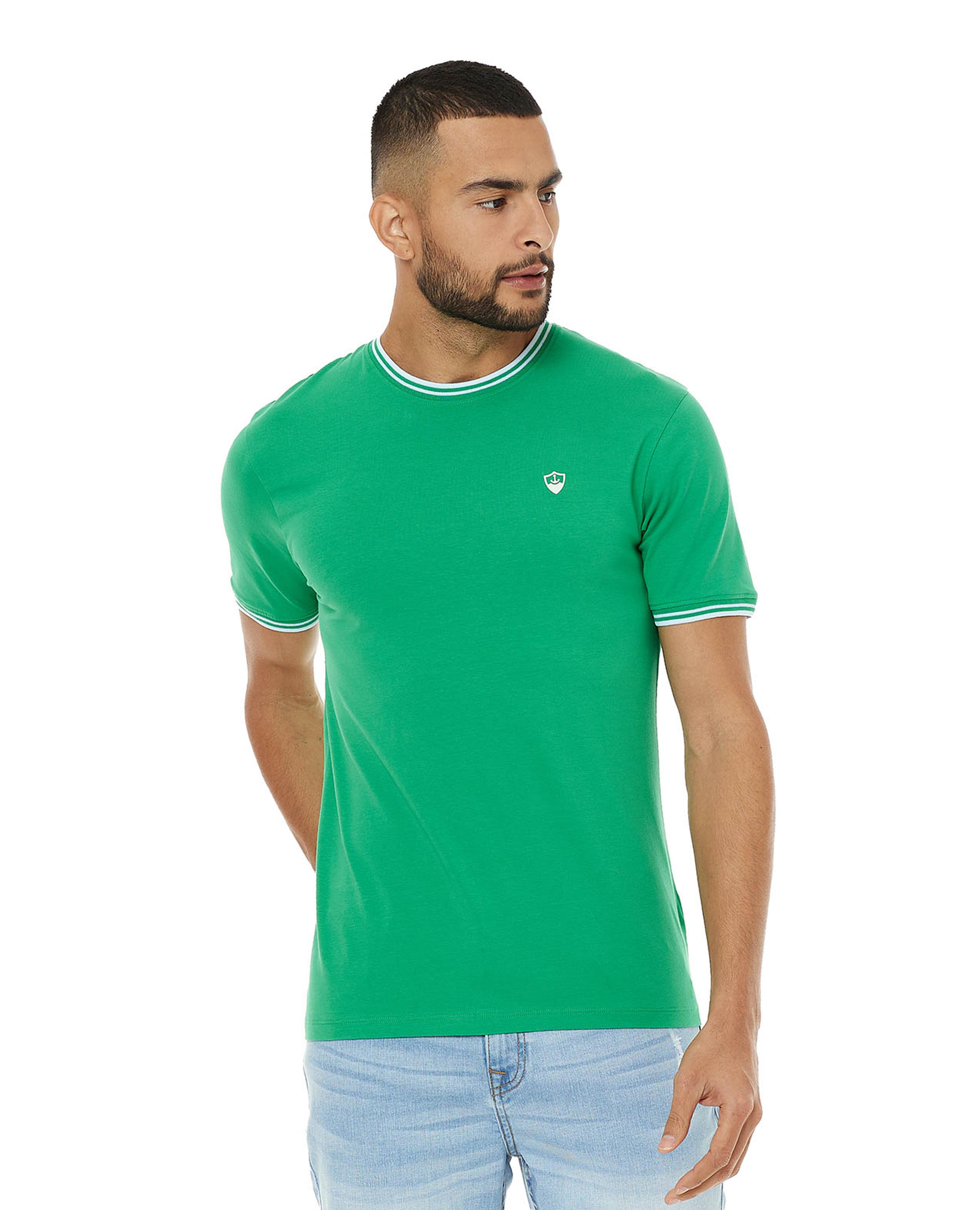 Solid T-Shirt with Crew Neck and Short Sleeves