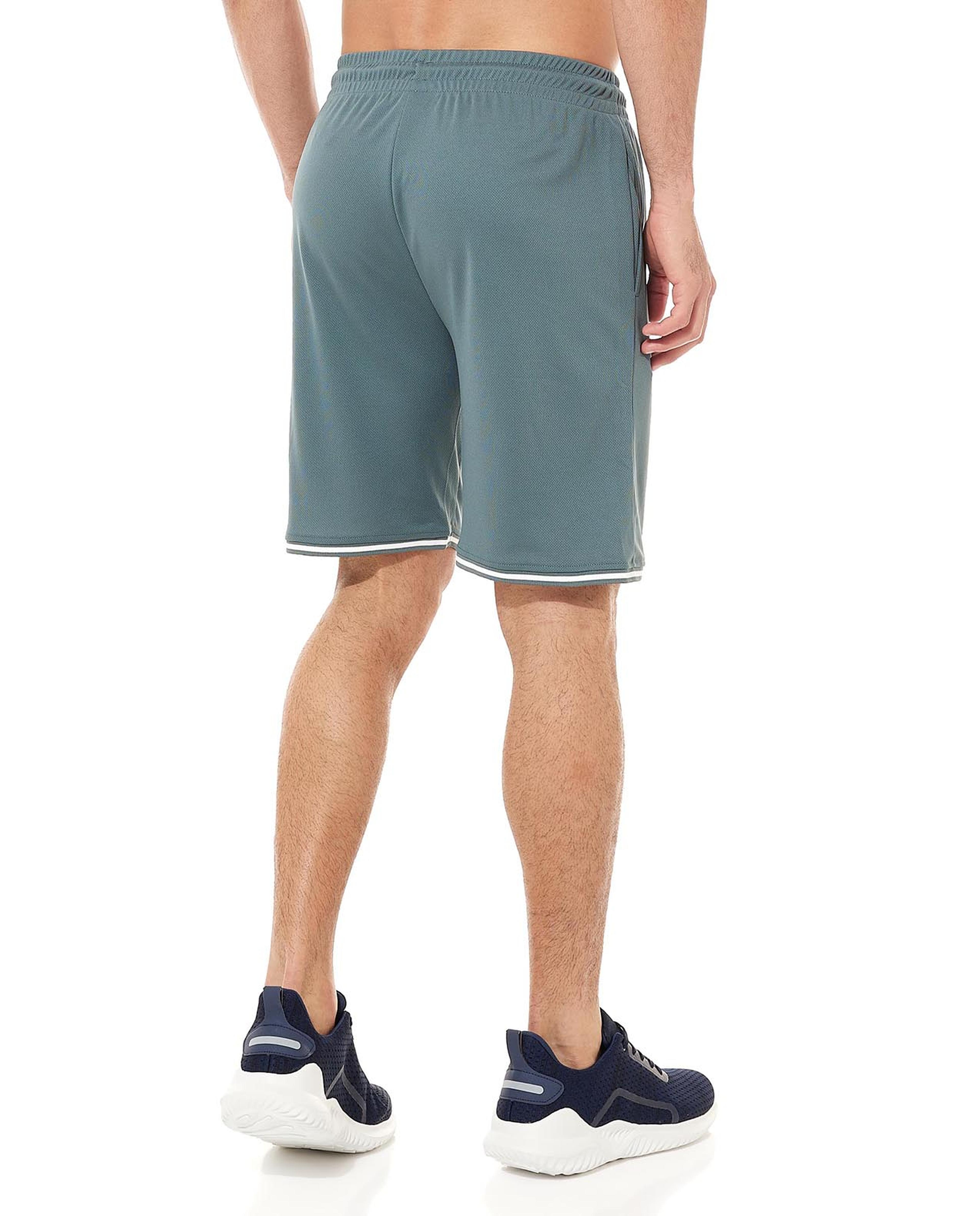 Solid Active Shorts with Drawstring Waist