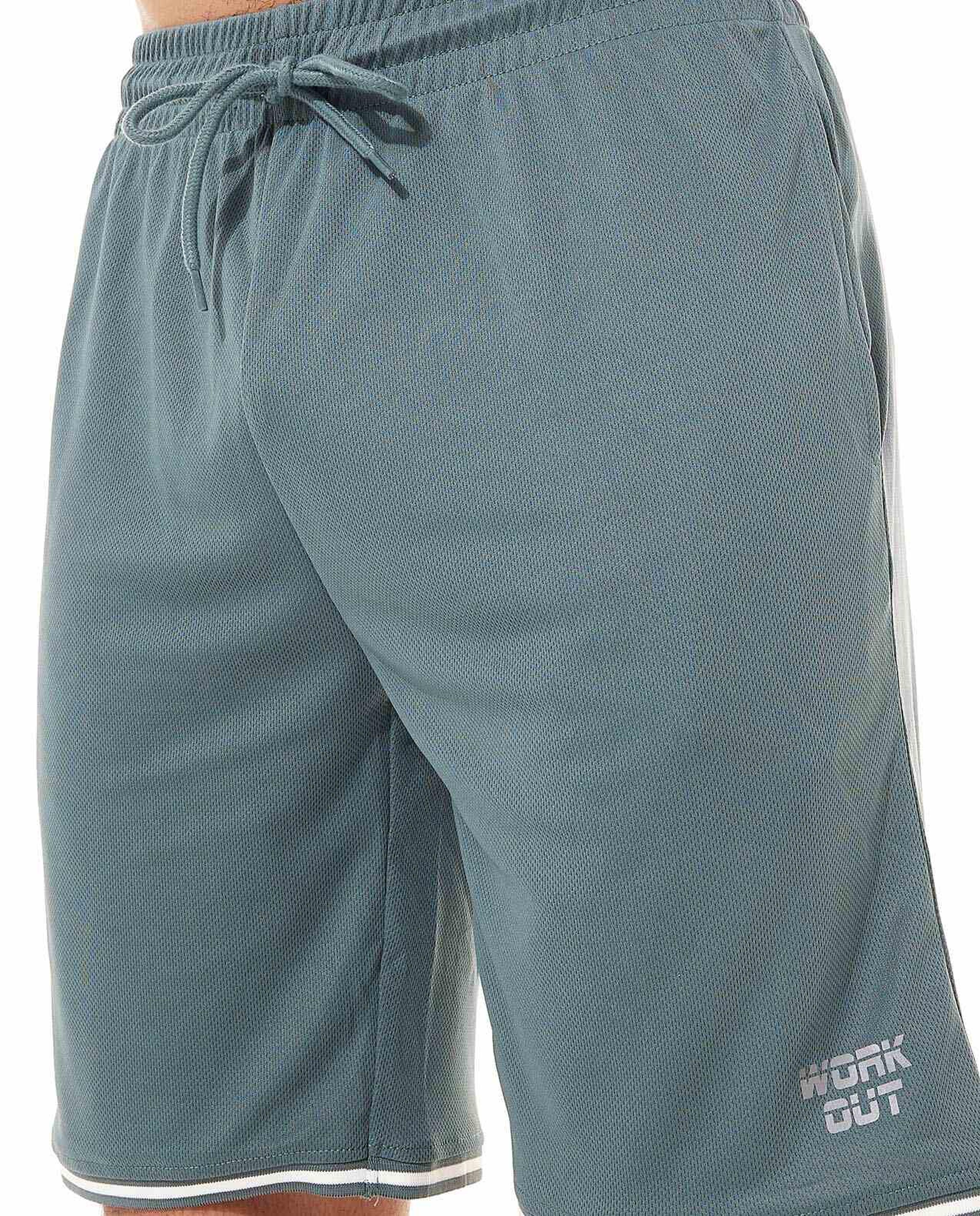 Solid Active Shorts with Drawstring Waist