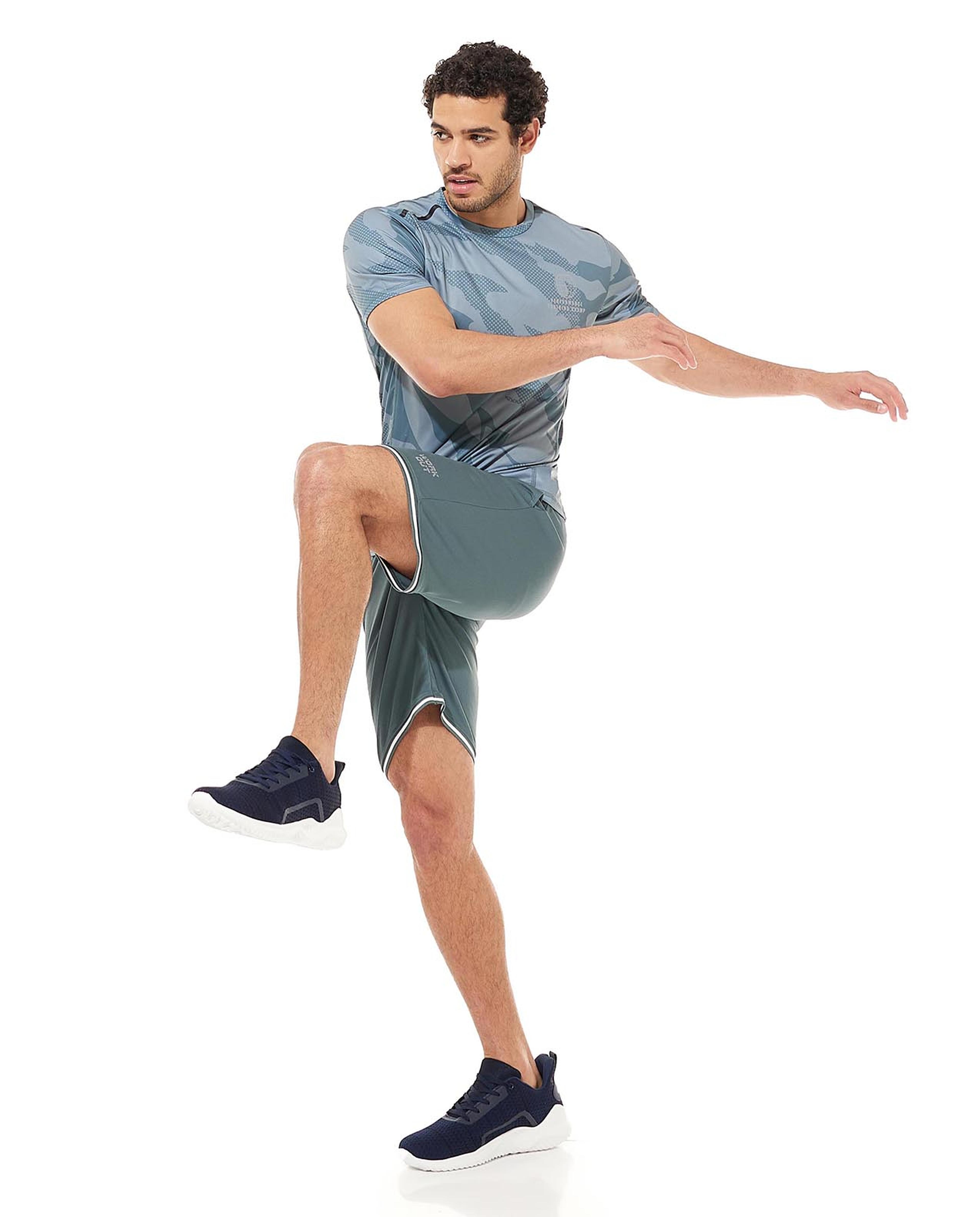 Solid Active Shorts with Drawstring Waist