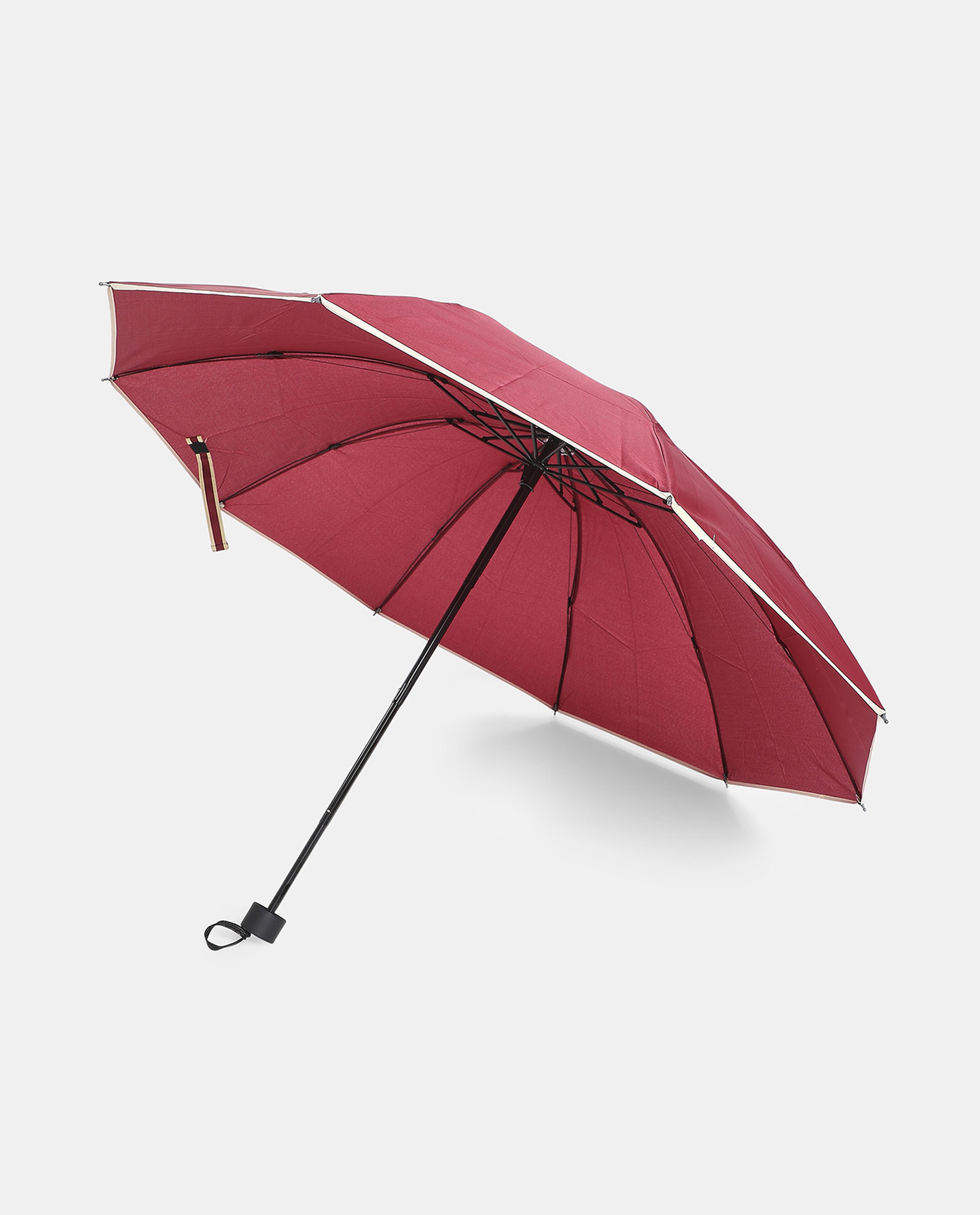 R&B Red Solid Rain & Sun Protective Umbrella