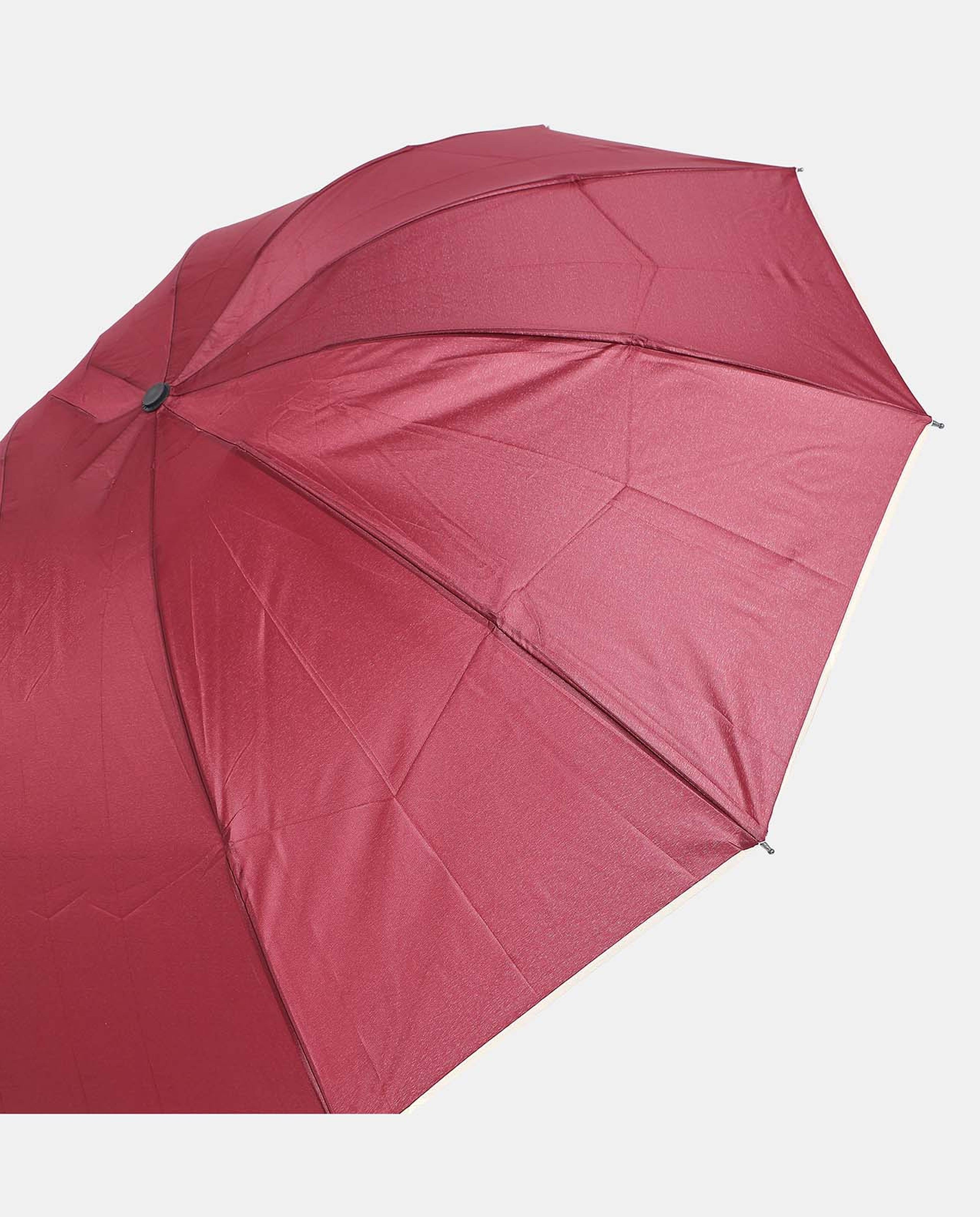 R&B Red Solid Rain & Sun Protective Umbrella