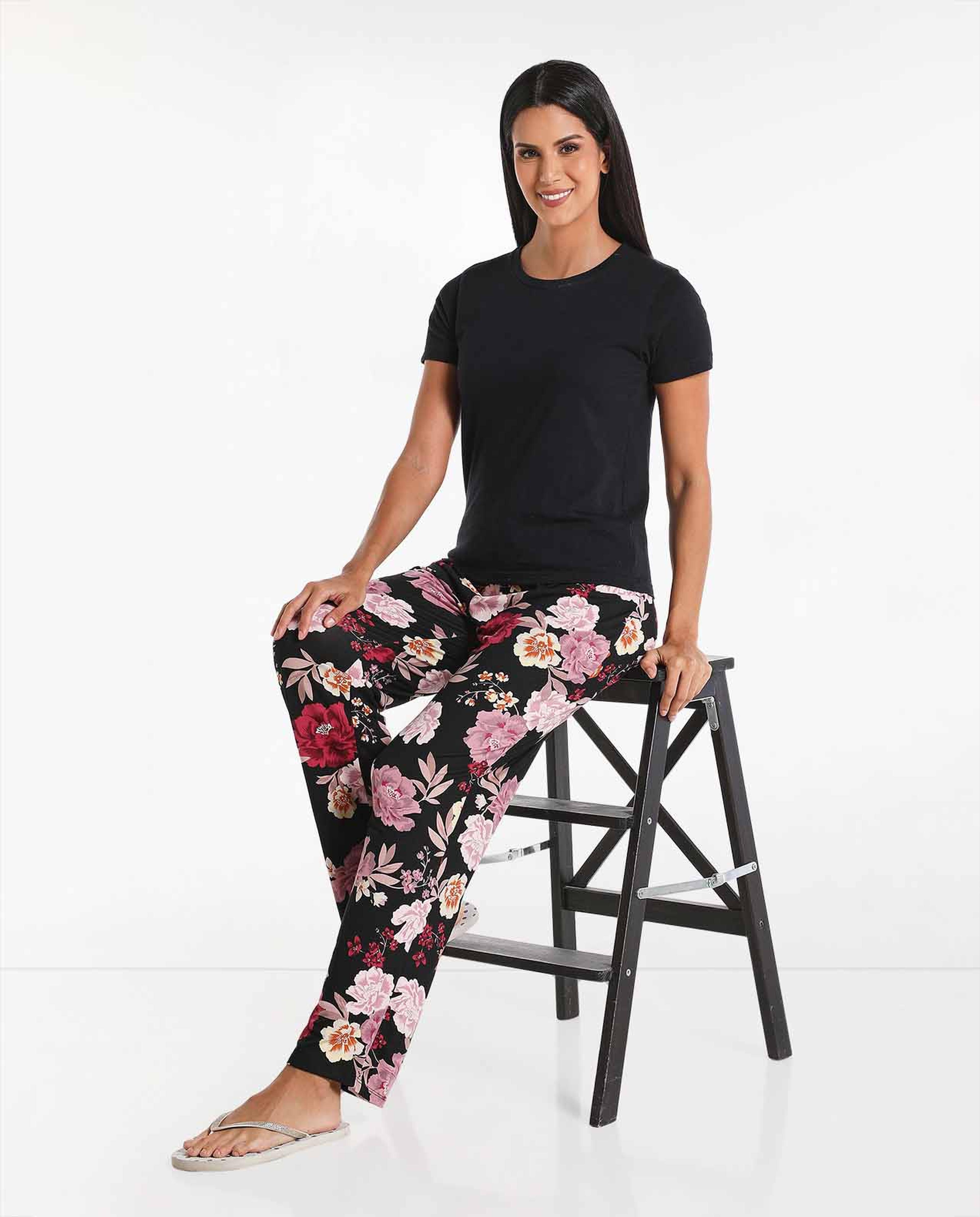 Printed Pyjama with Elasticated Drawstring Waist