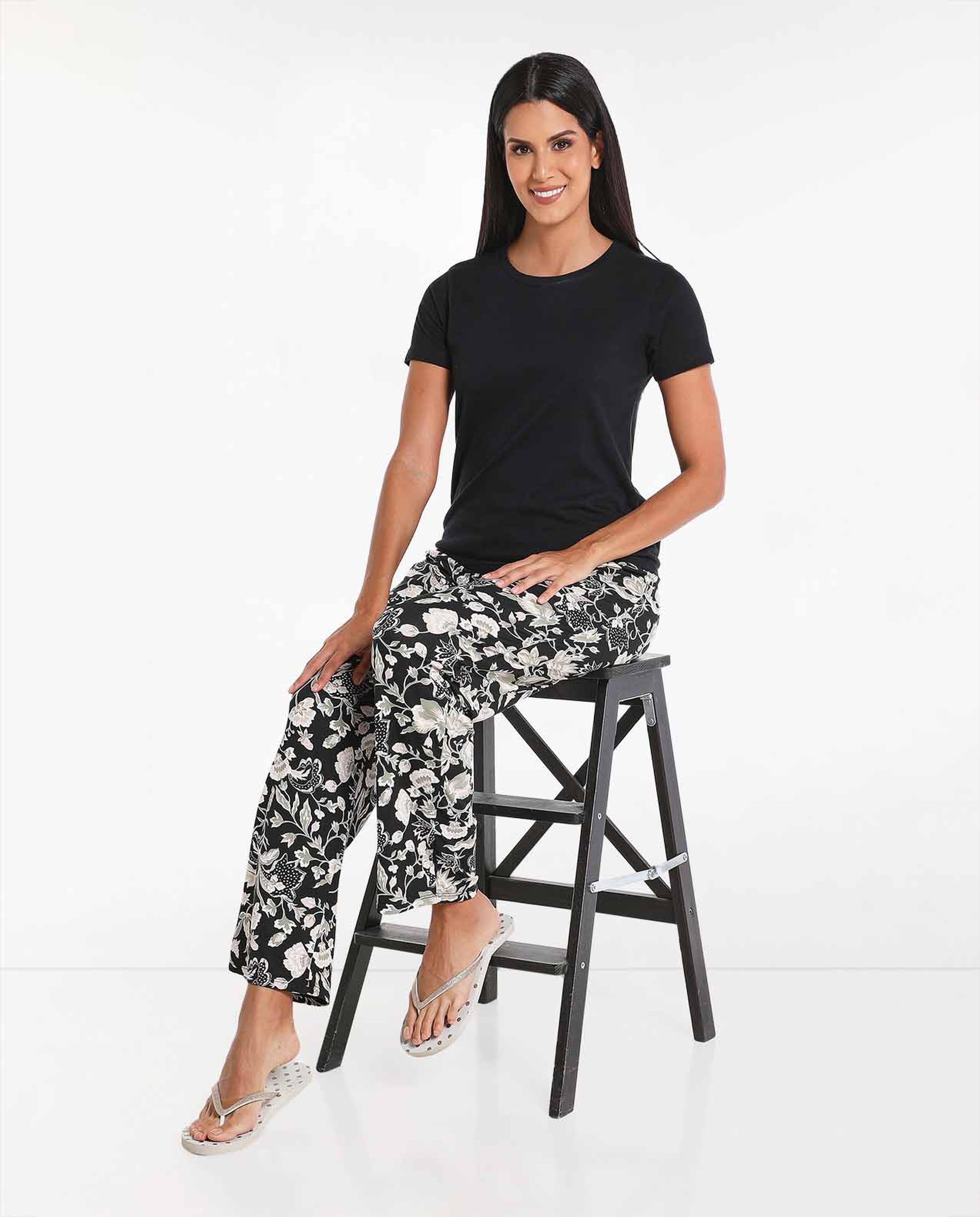 Printed Pyjama with Elasticated Drawstring Waist