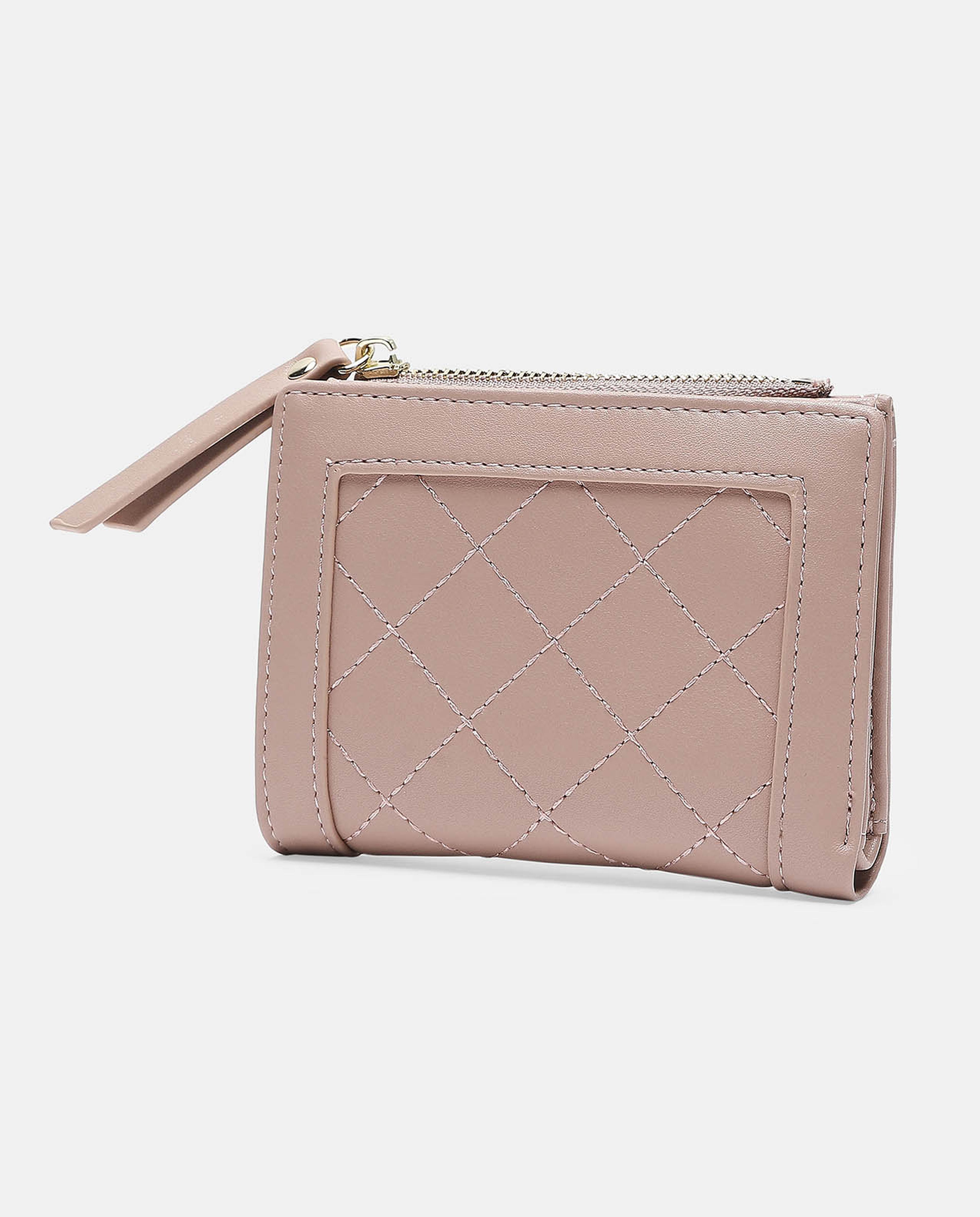 Textured Square Zip Around Wallet