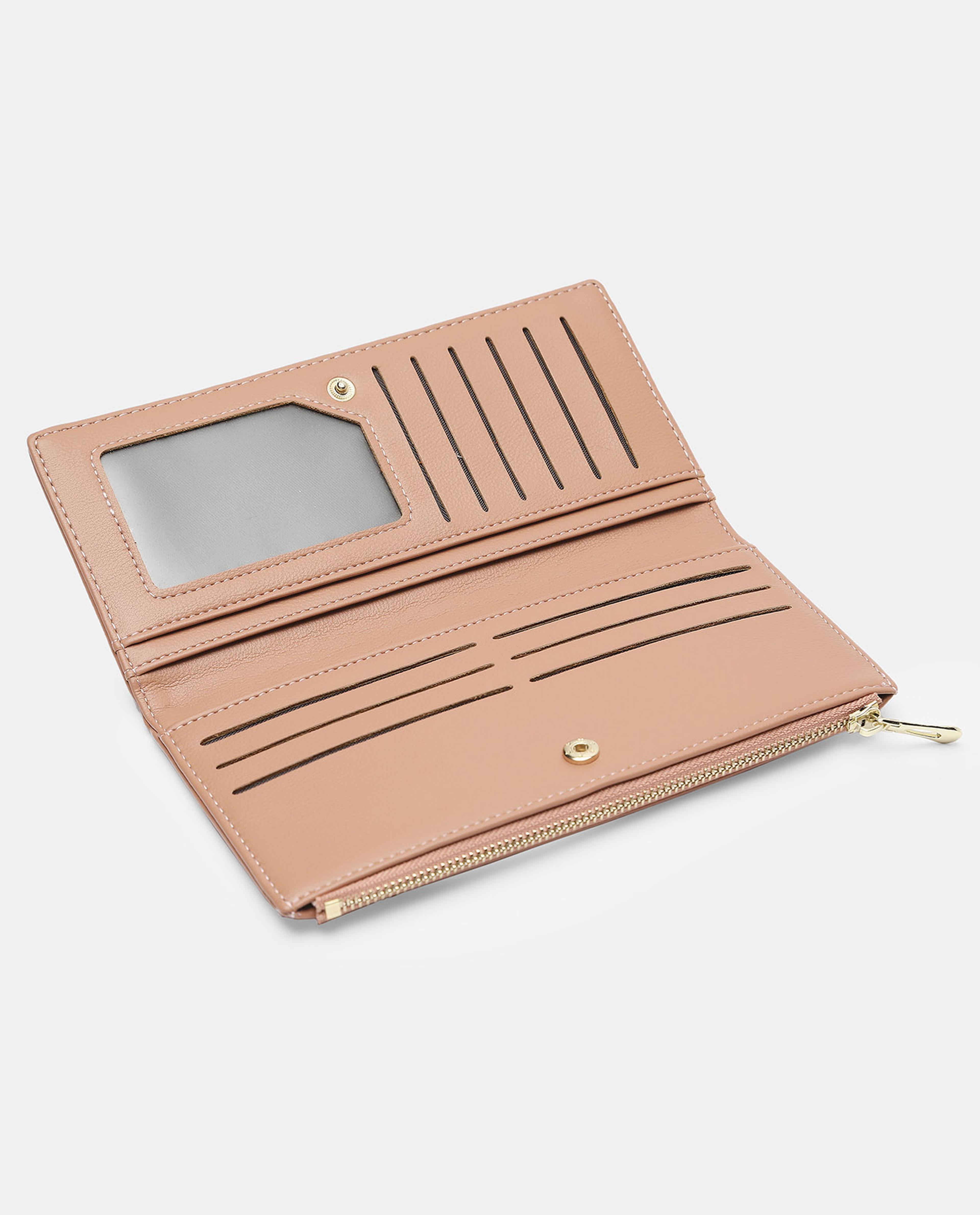 Solid Zip Around Wallet