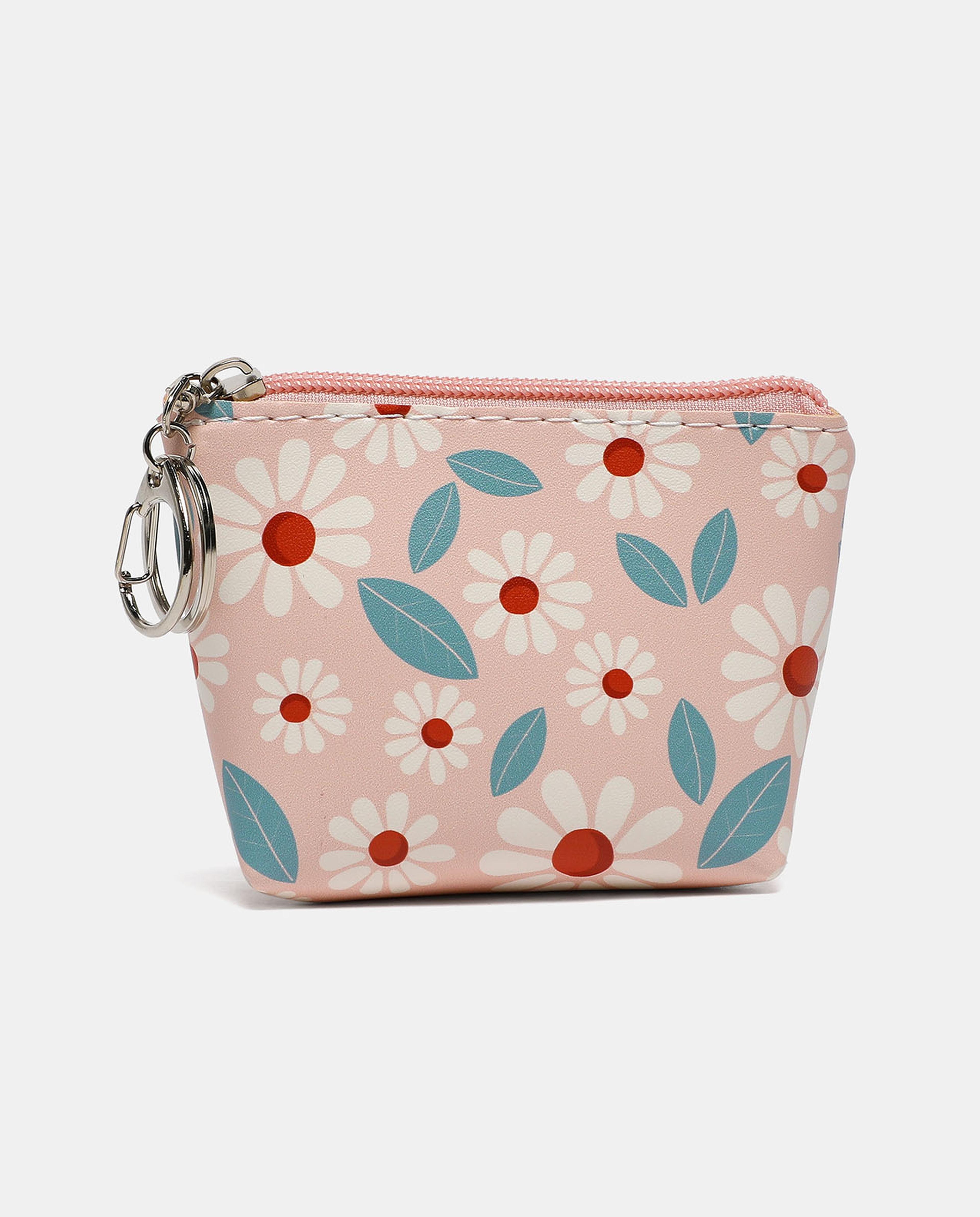 Floral Print Square Coin Purse