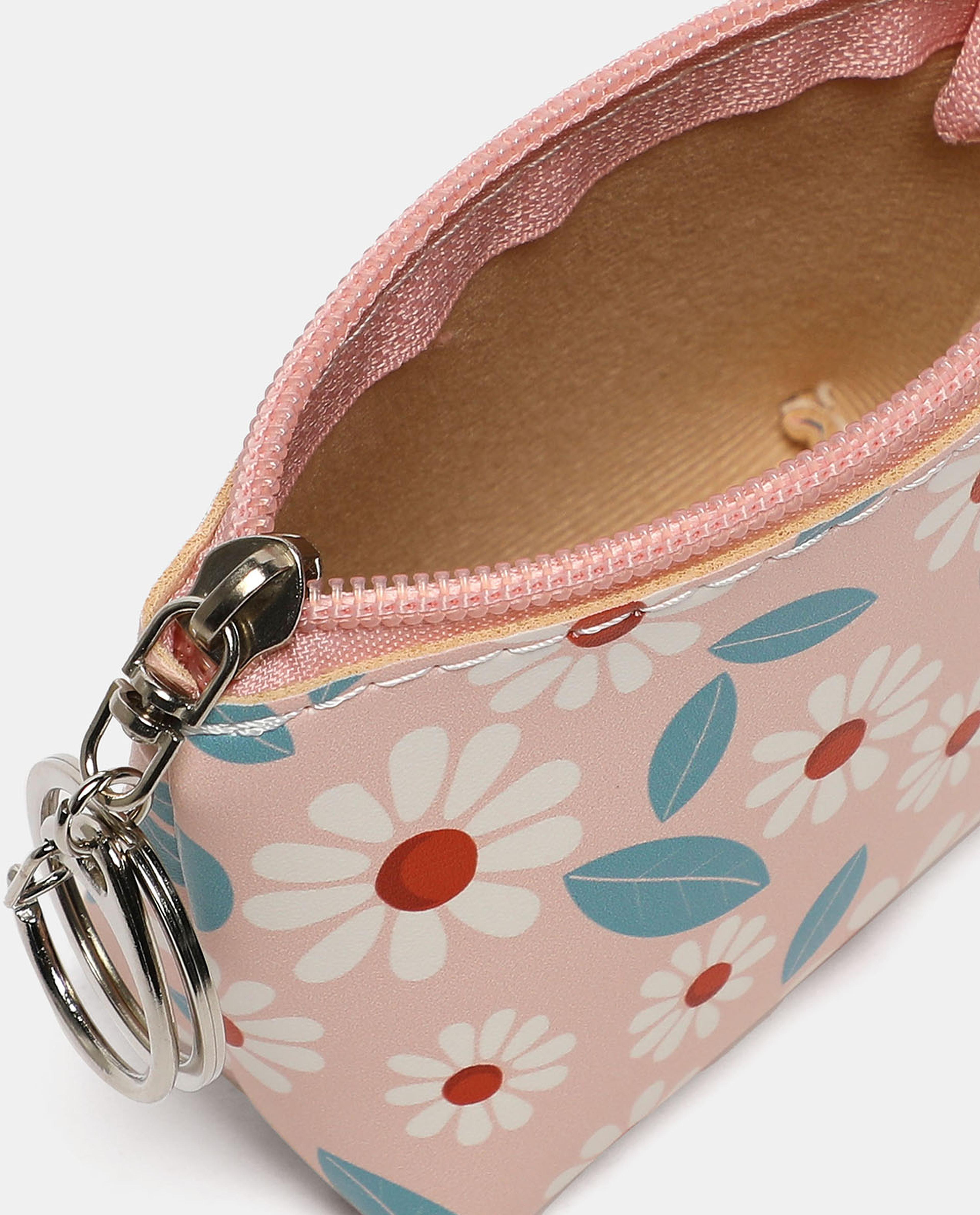 Floral Print Square Coin Purse
