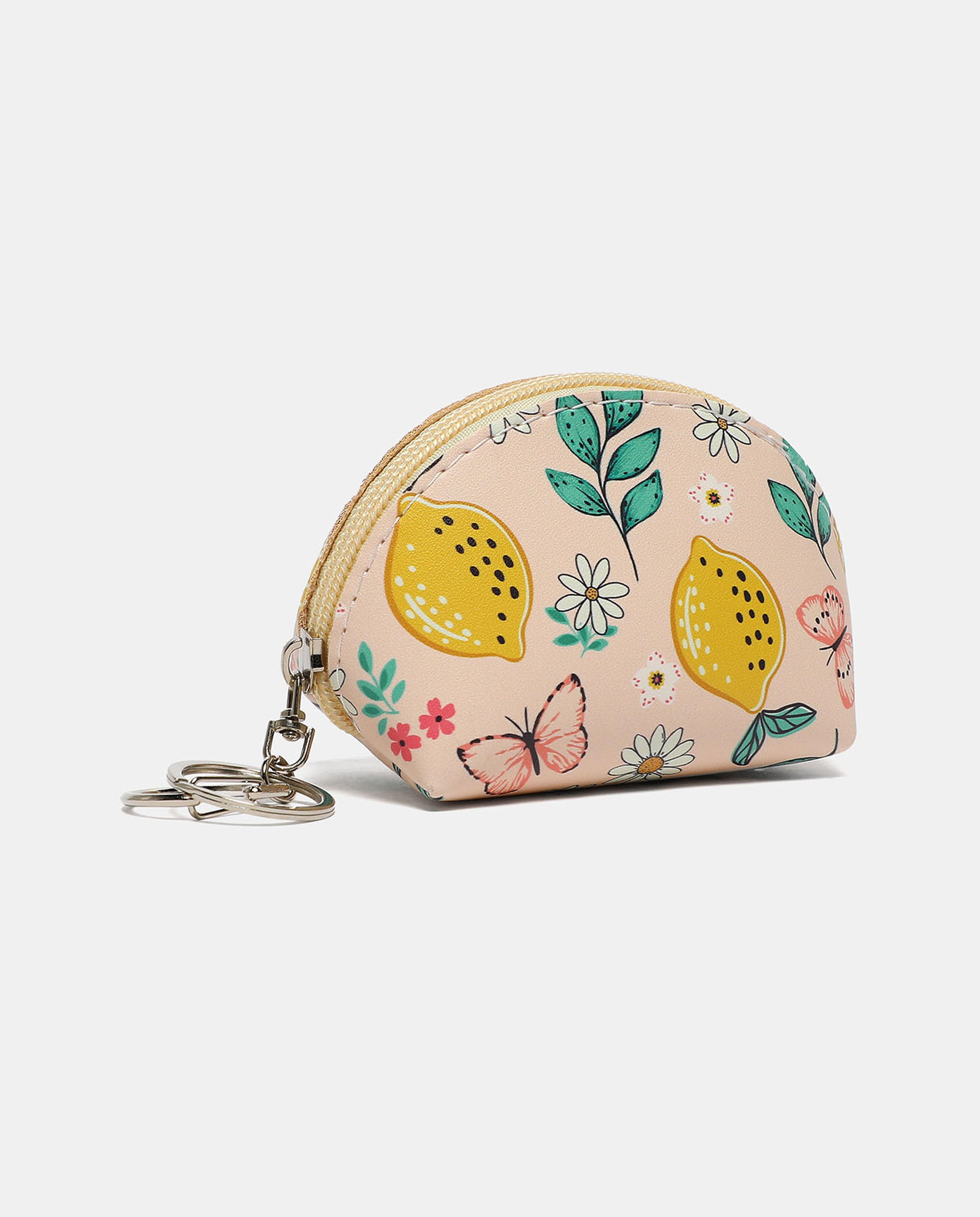 Floral Print Round Coin Purse