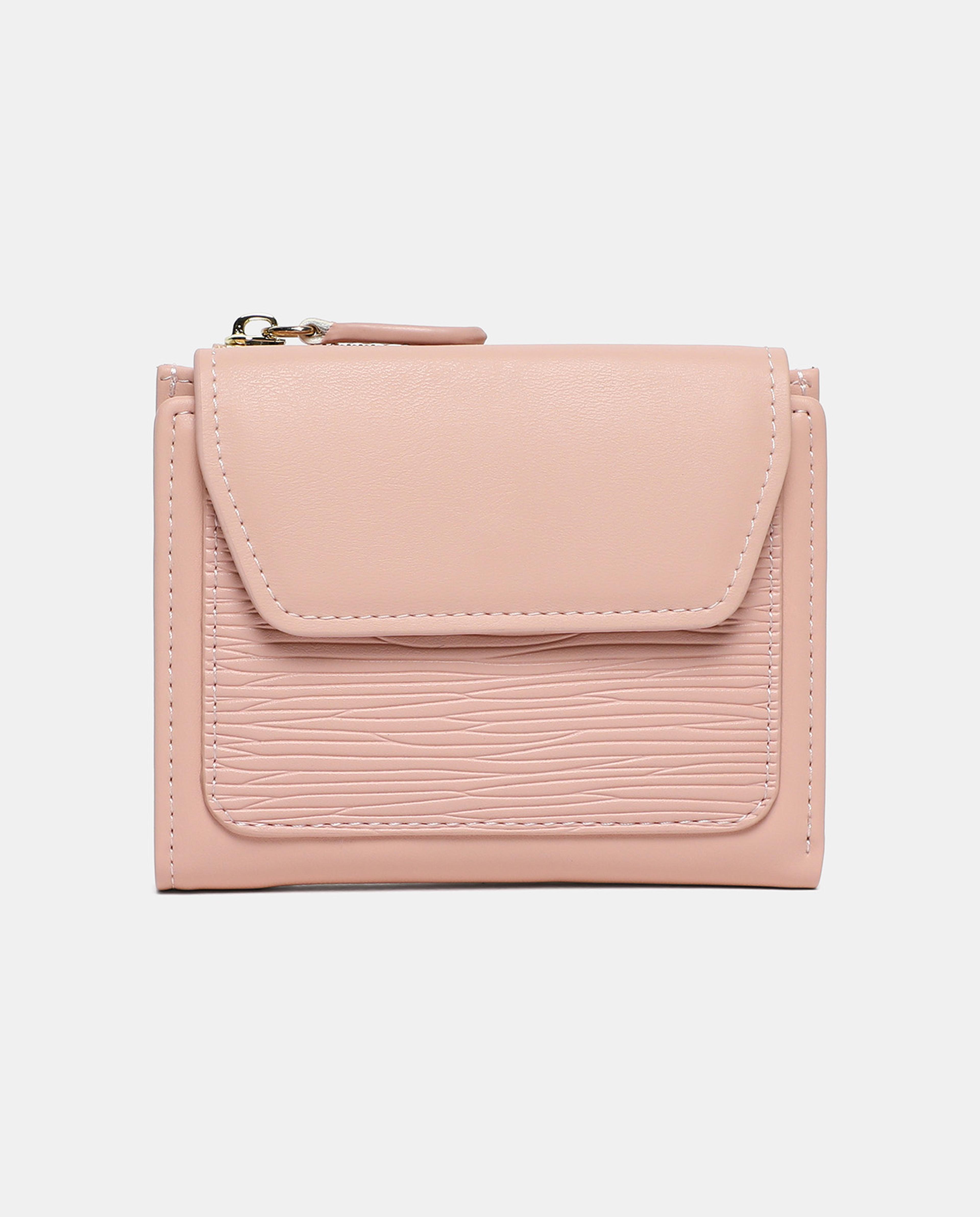 Textured Bi-fold Wallet with Flap