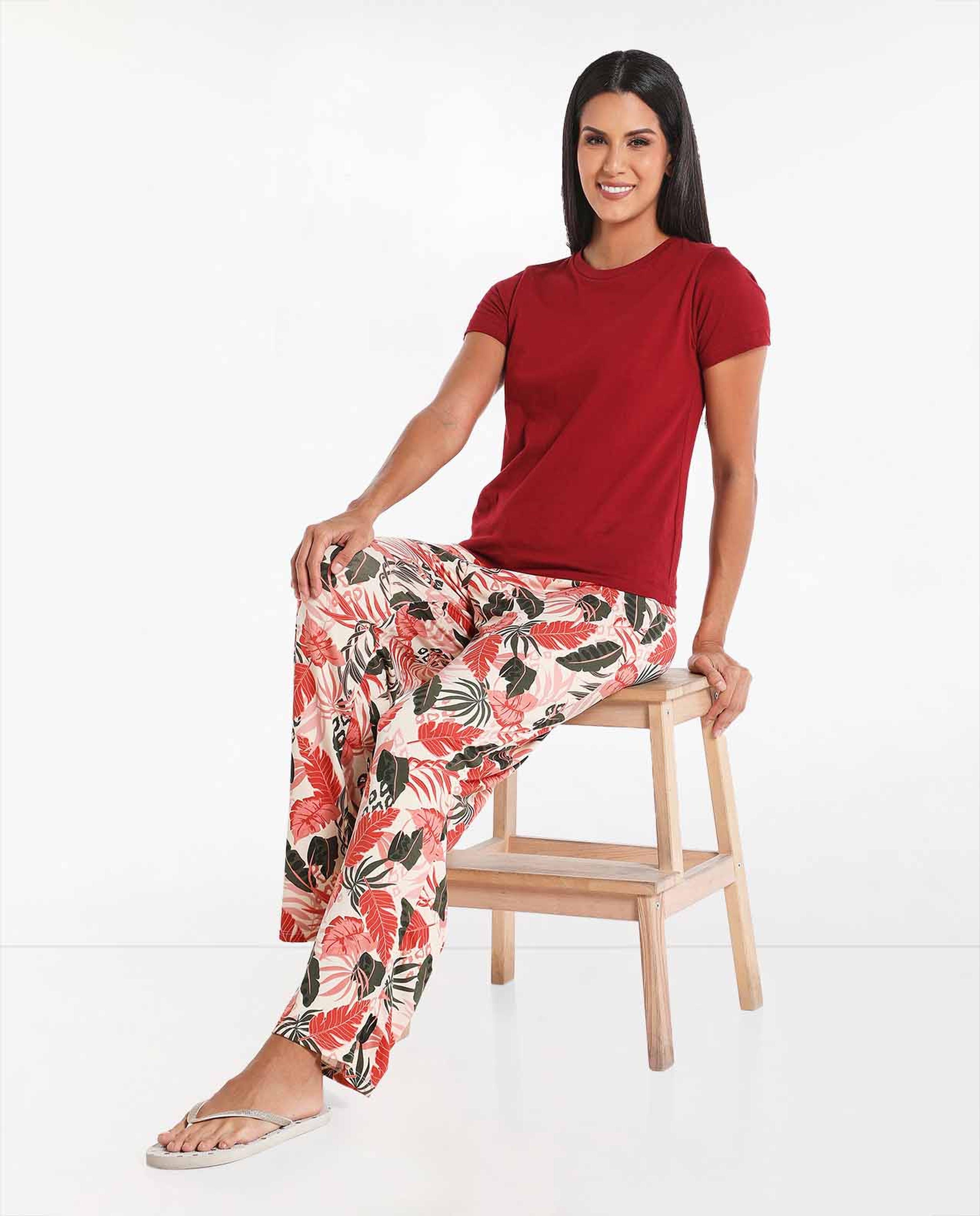 Printed Pyjama with Elasticated Drawstring Waist