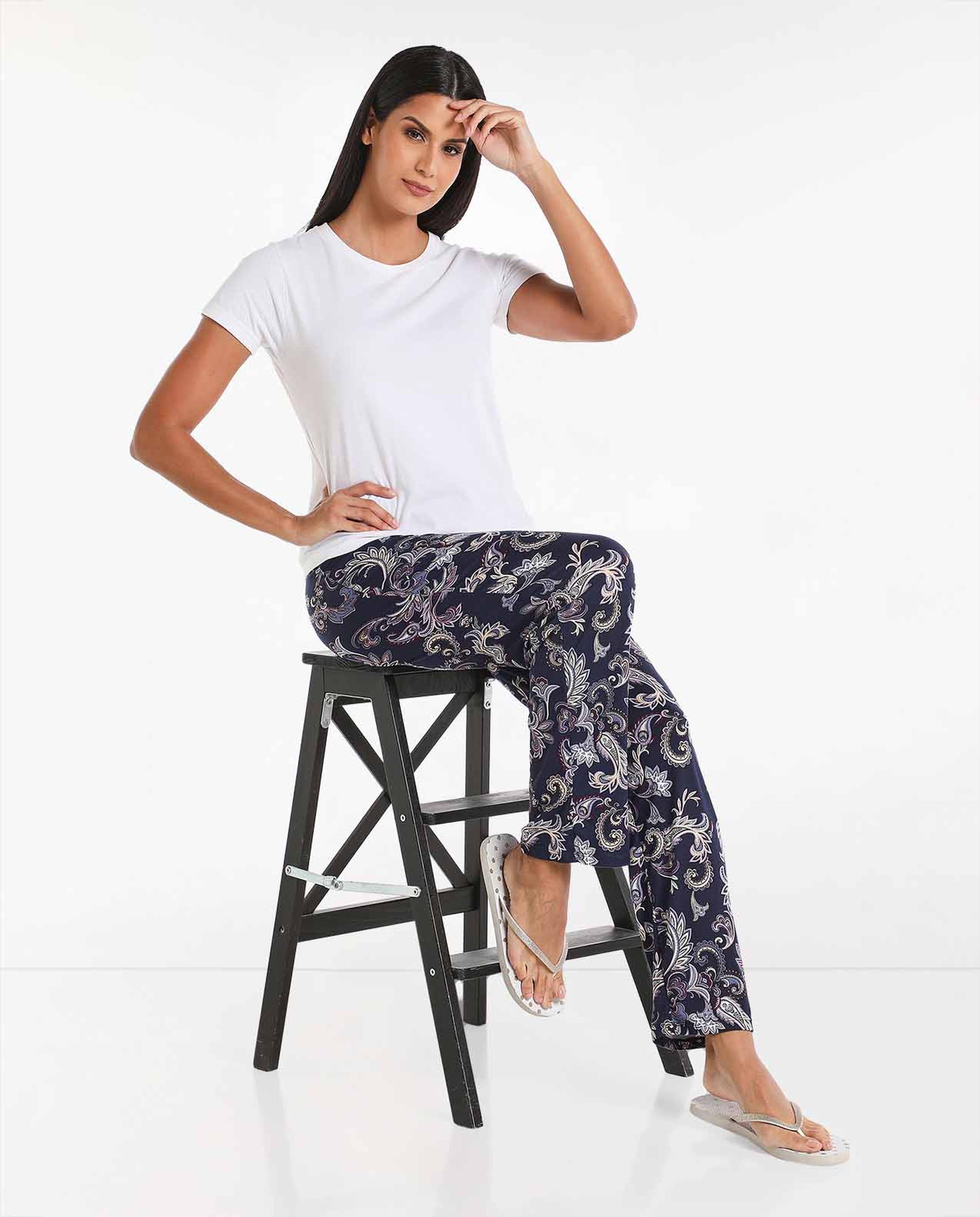 Printed Pyjama with Elasticated Drawstring Waist