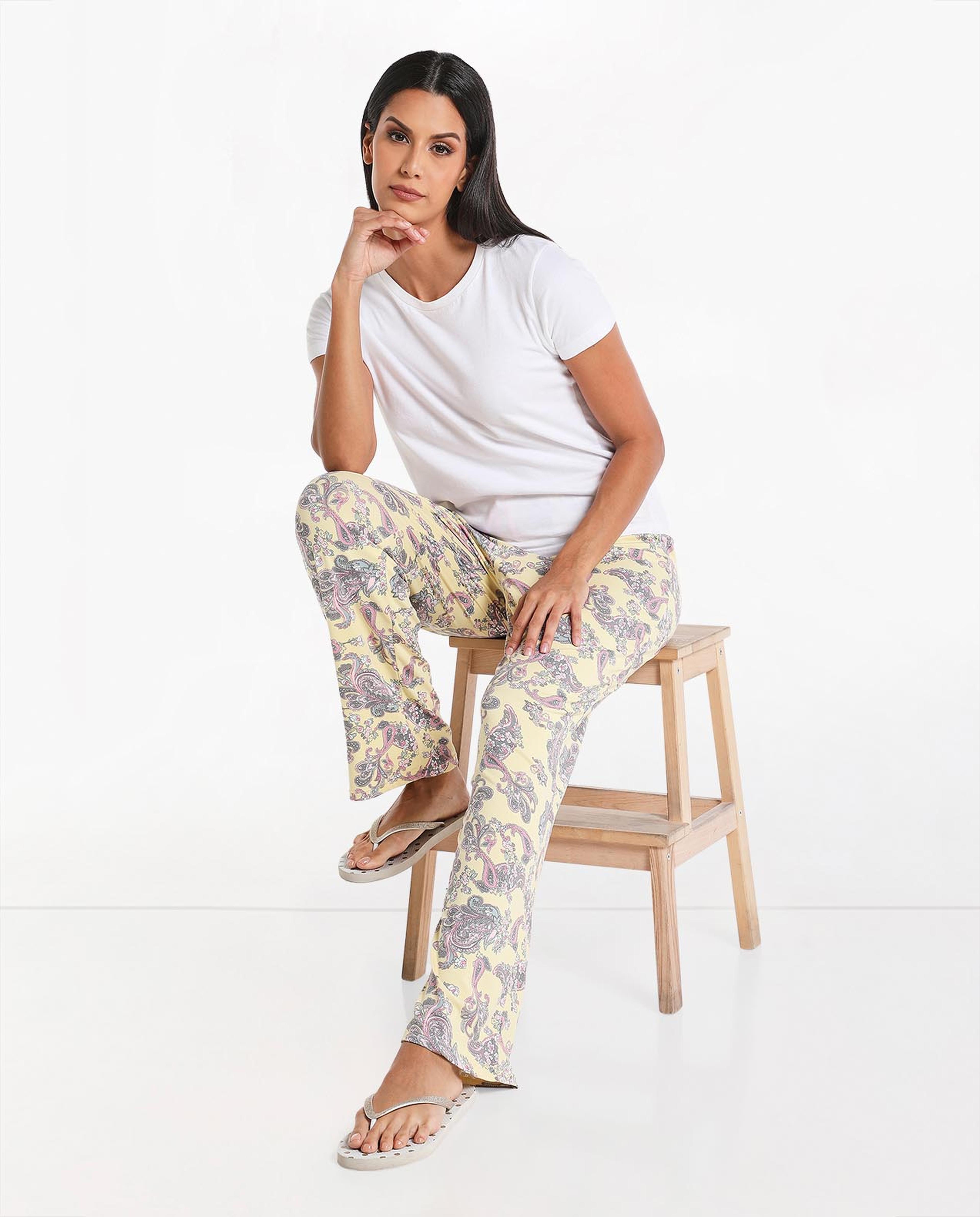 Printed Pyjama with Elasticated Drawstring Waist