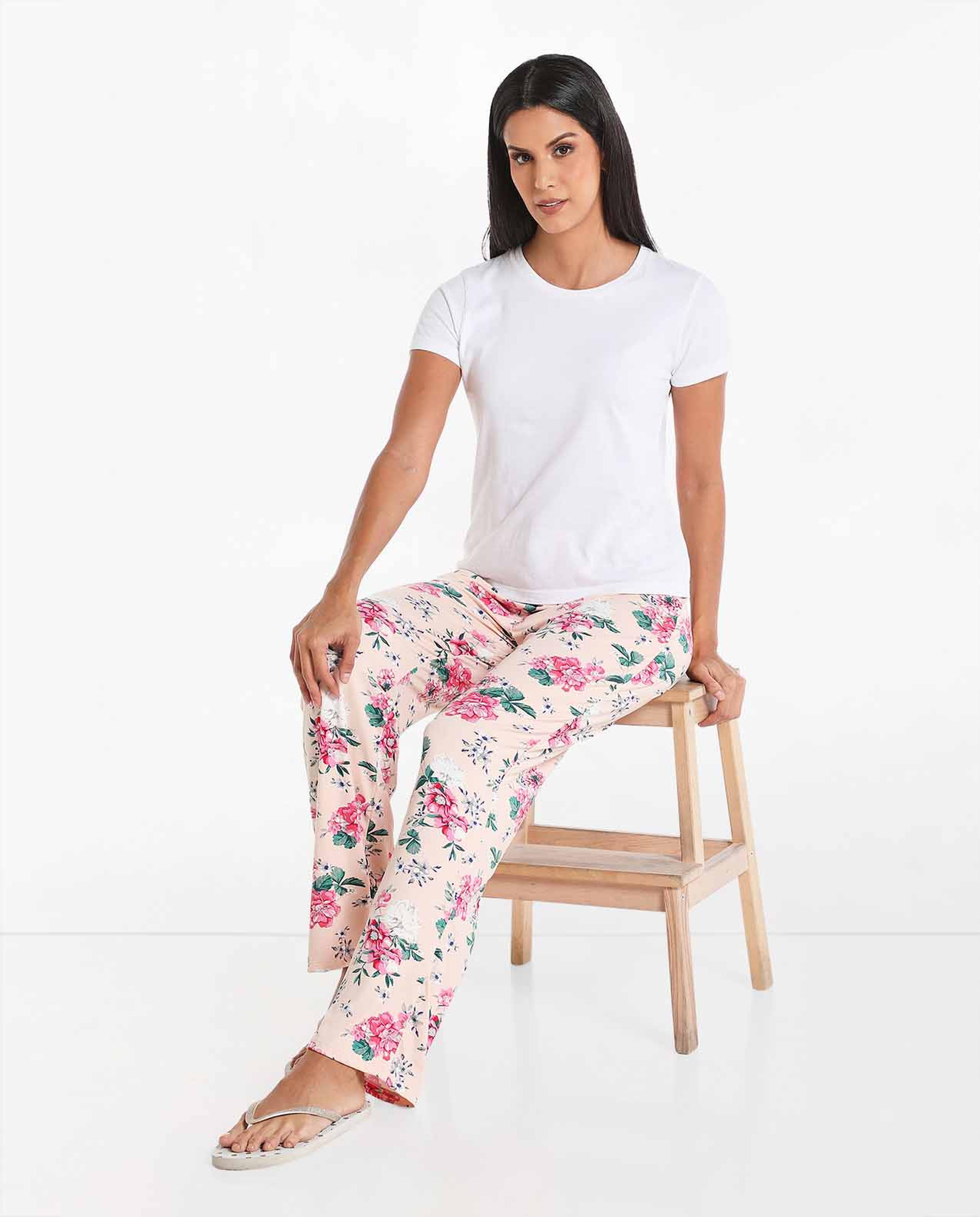 Printed Pyjama with Elasticated Drawstring Waist