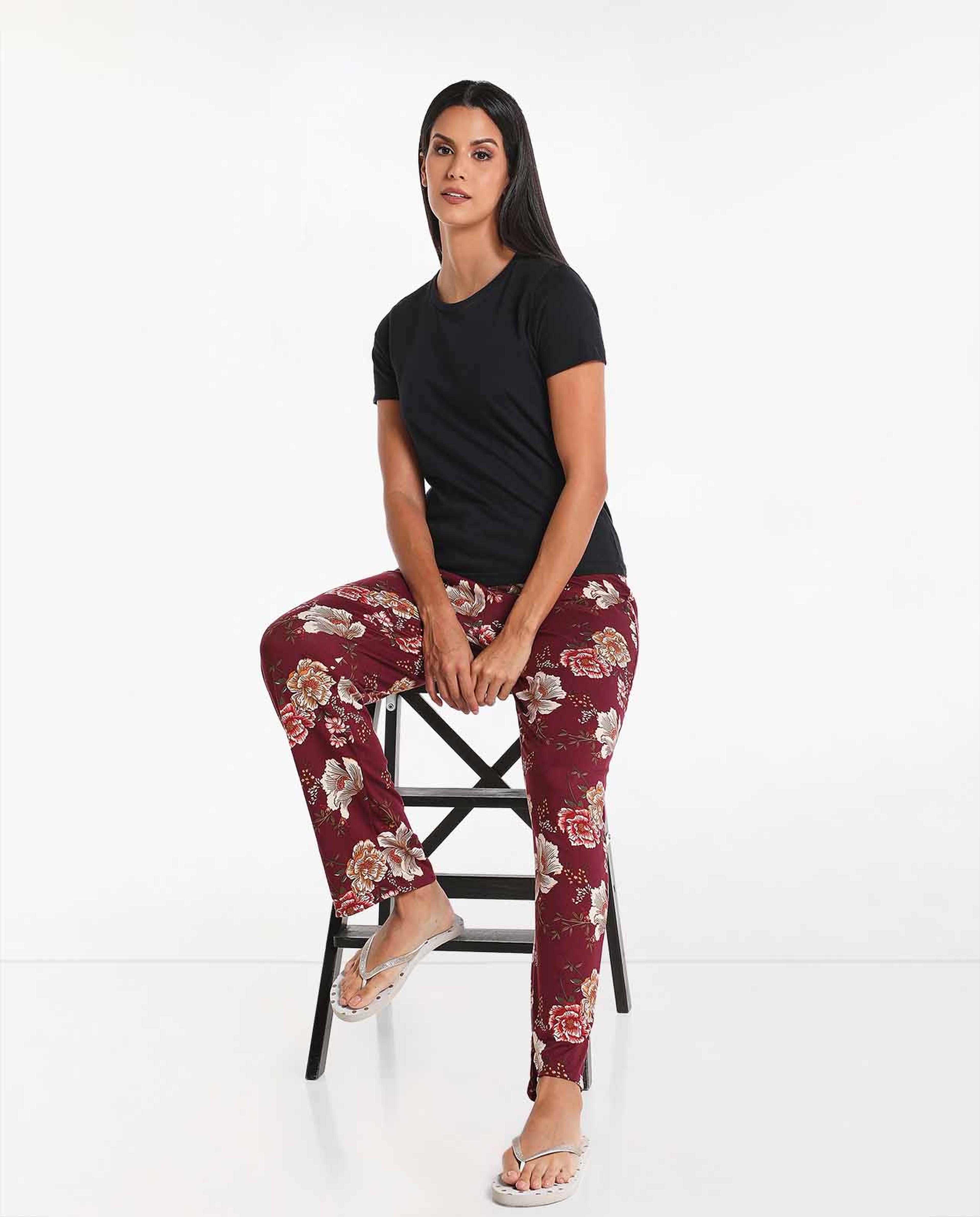 Printed Pyjama with Elasticated Drawstring Waist