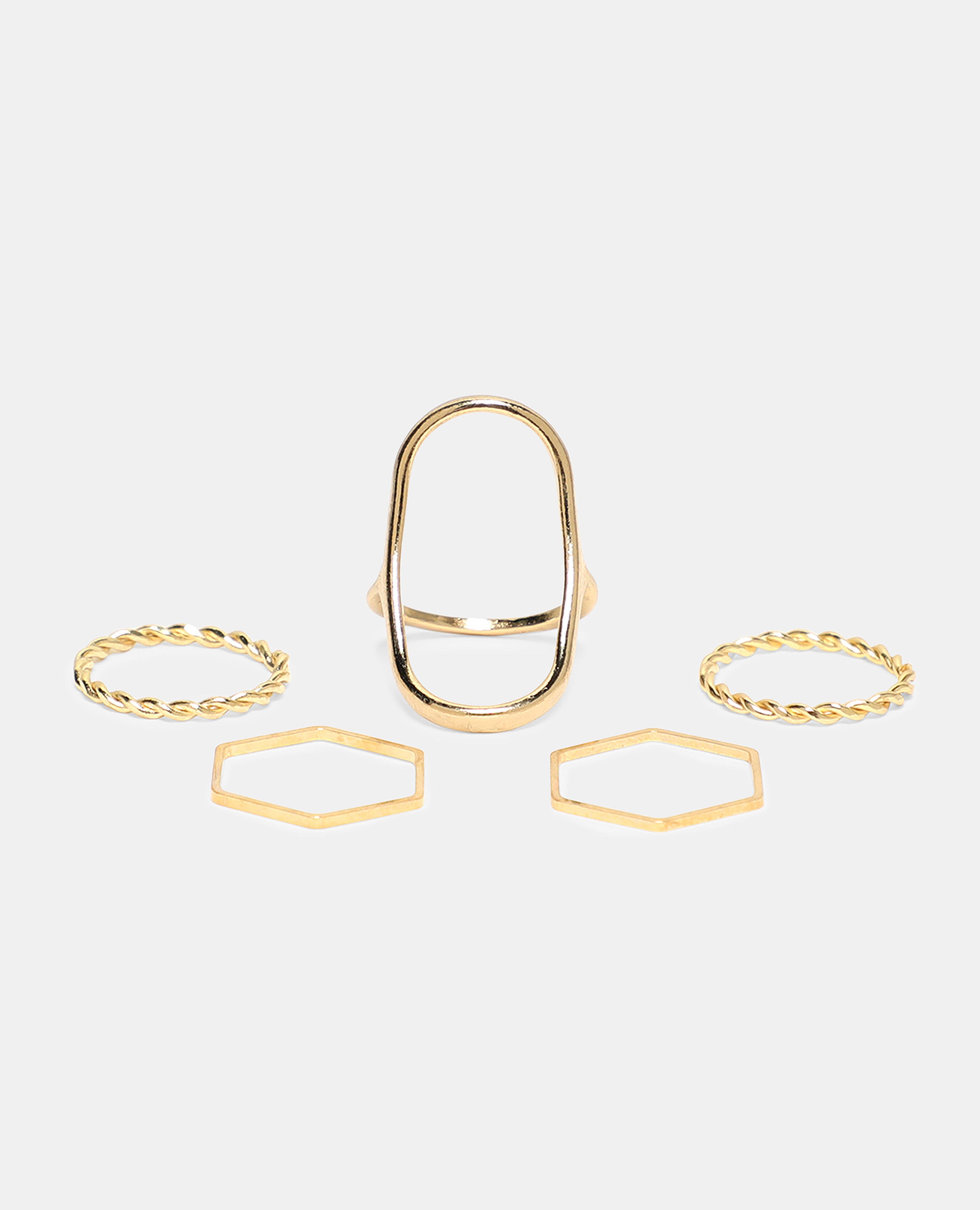 Set of 5 Gold Plated Rings