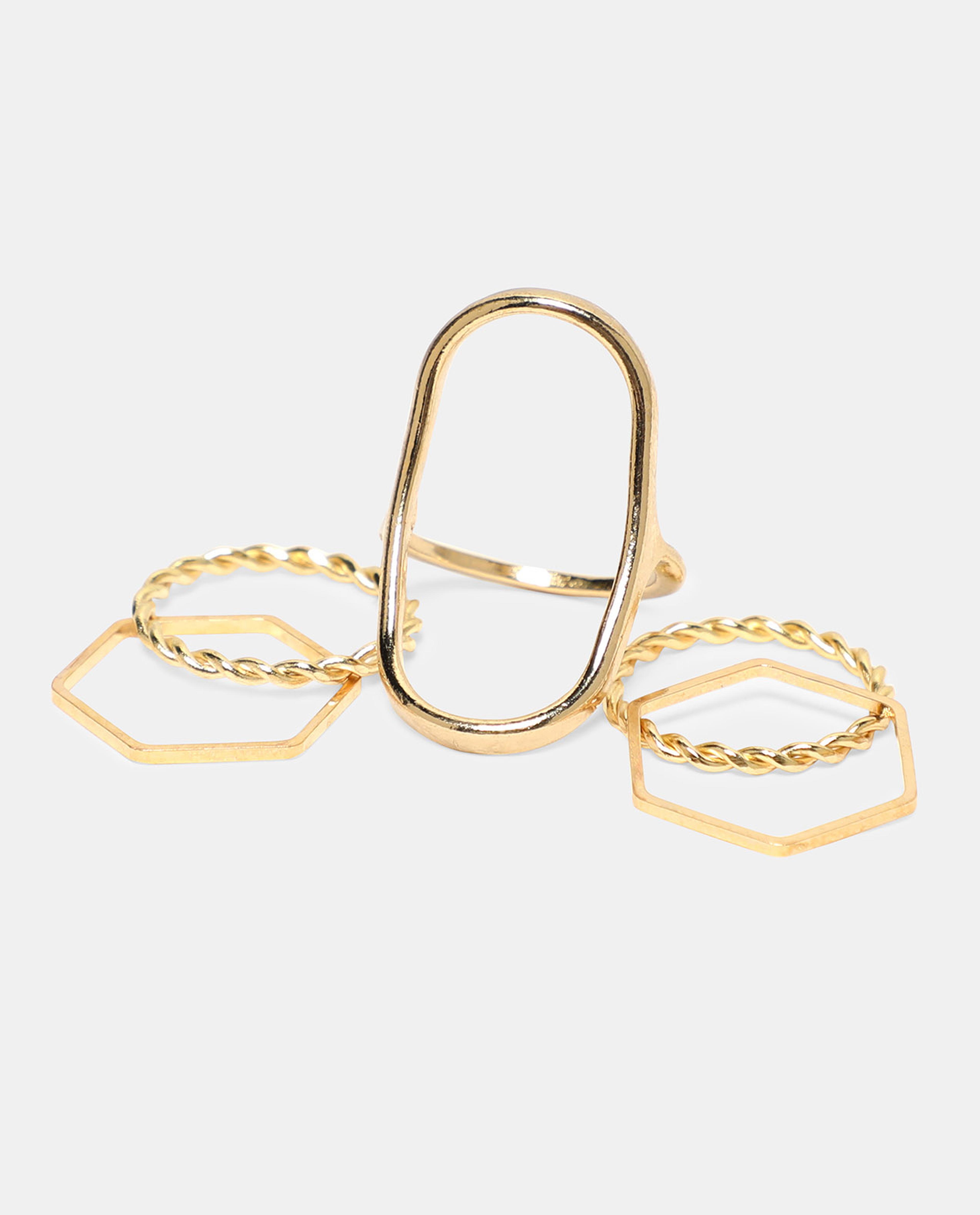 Set of 5 Gold Plated Rings