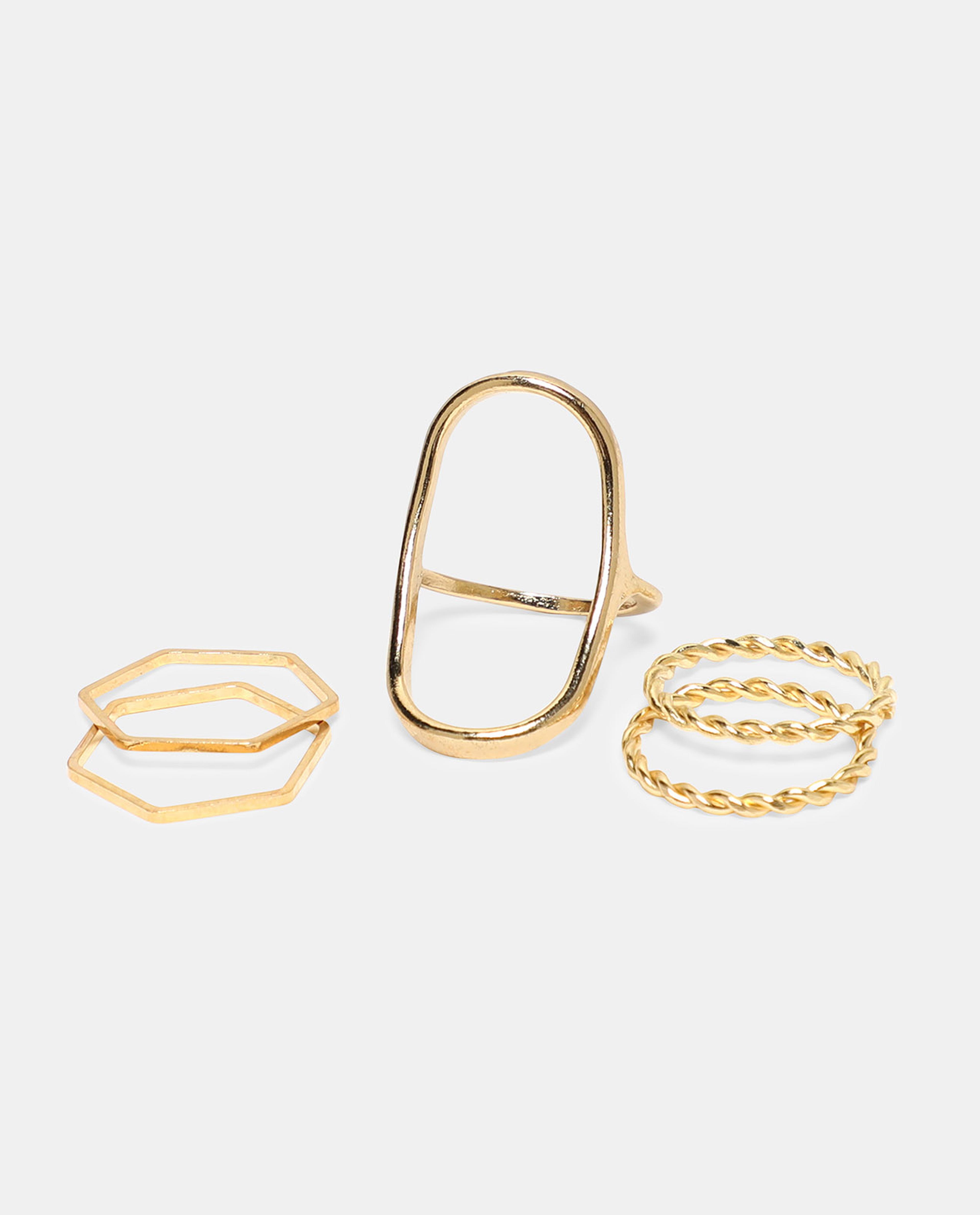 Set of 5 Gold Plated Rings