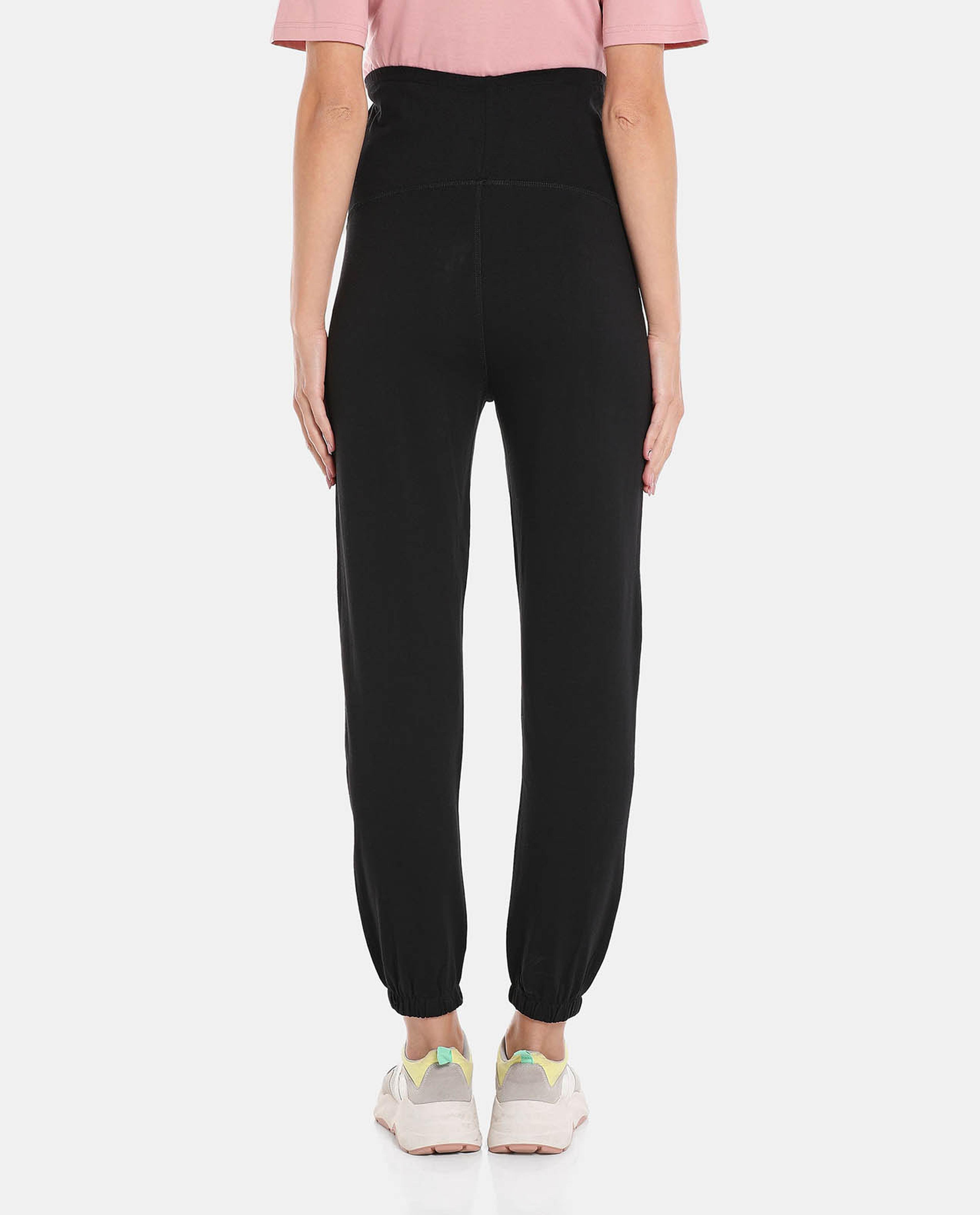 Black Solid Maternity Knit Joggers