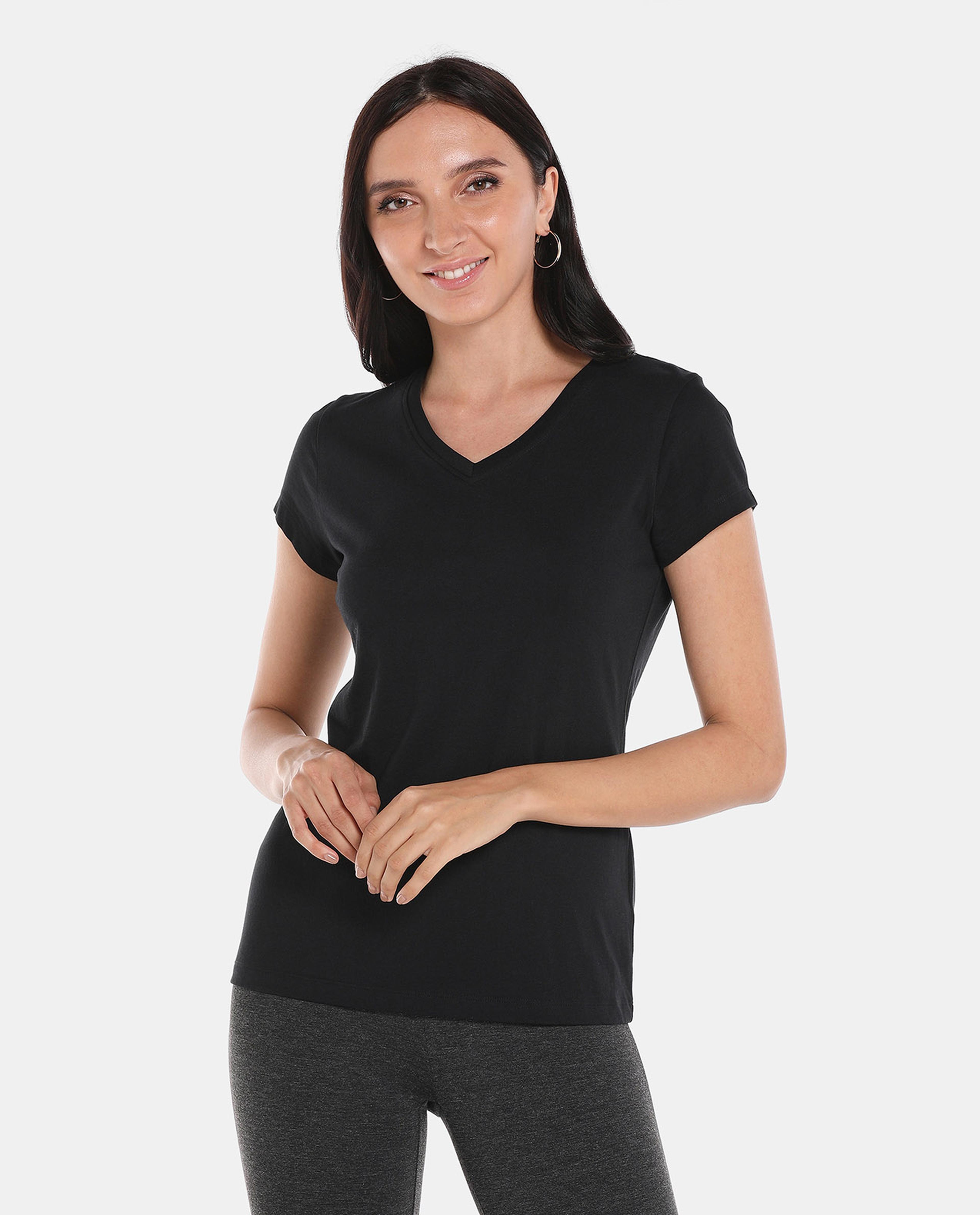 Black Solid Regular Fit T-Shirt
