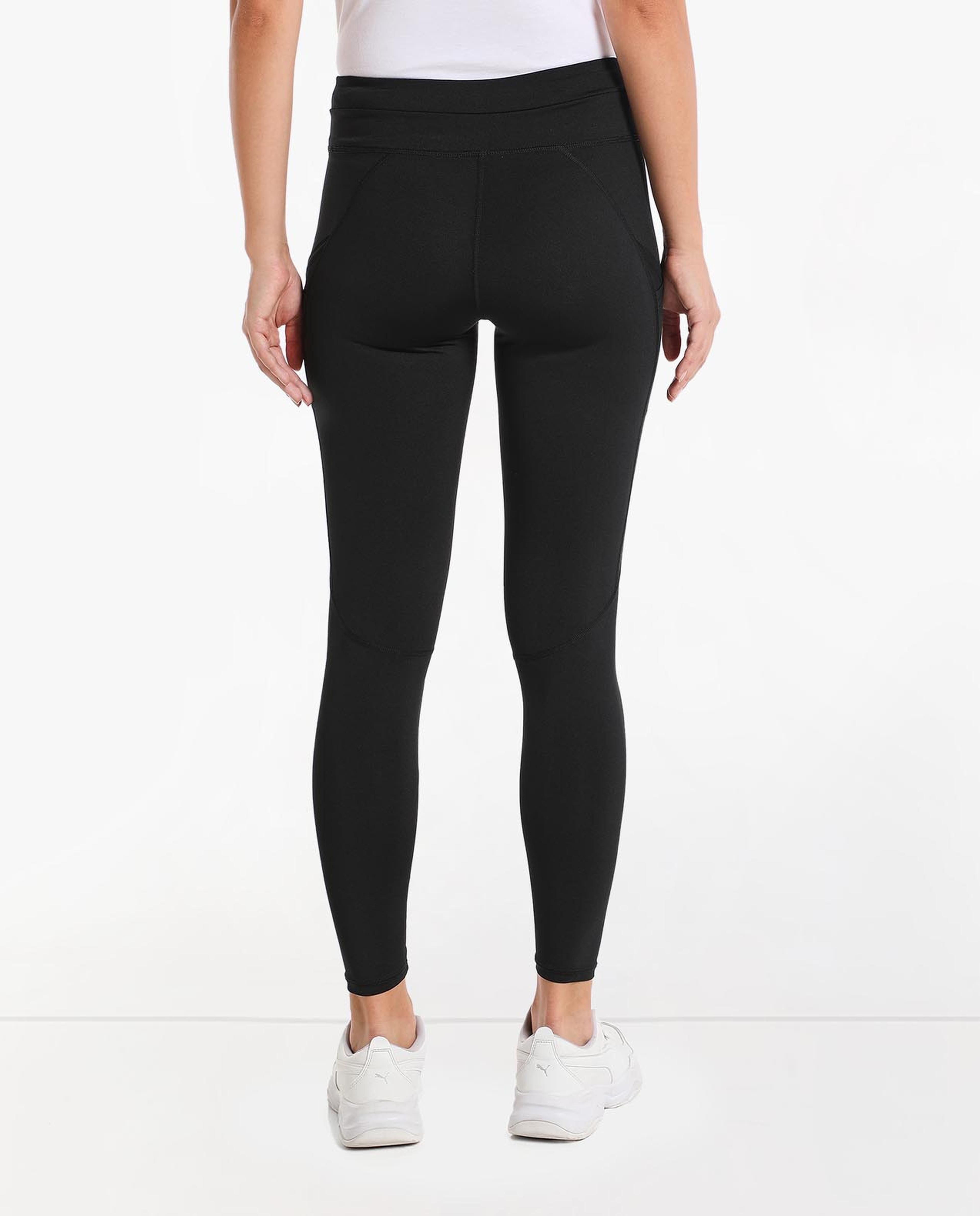 Solid Active Leggings with Elasticated Waist