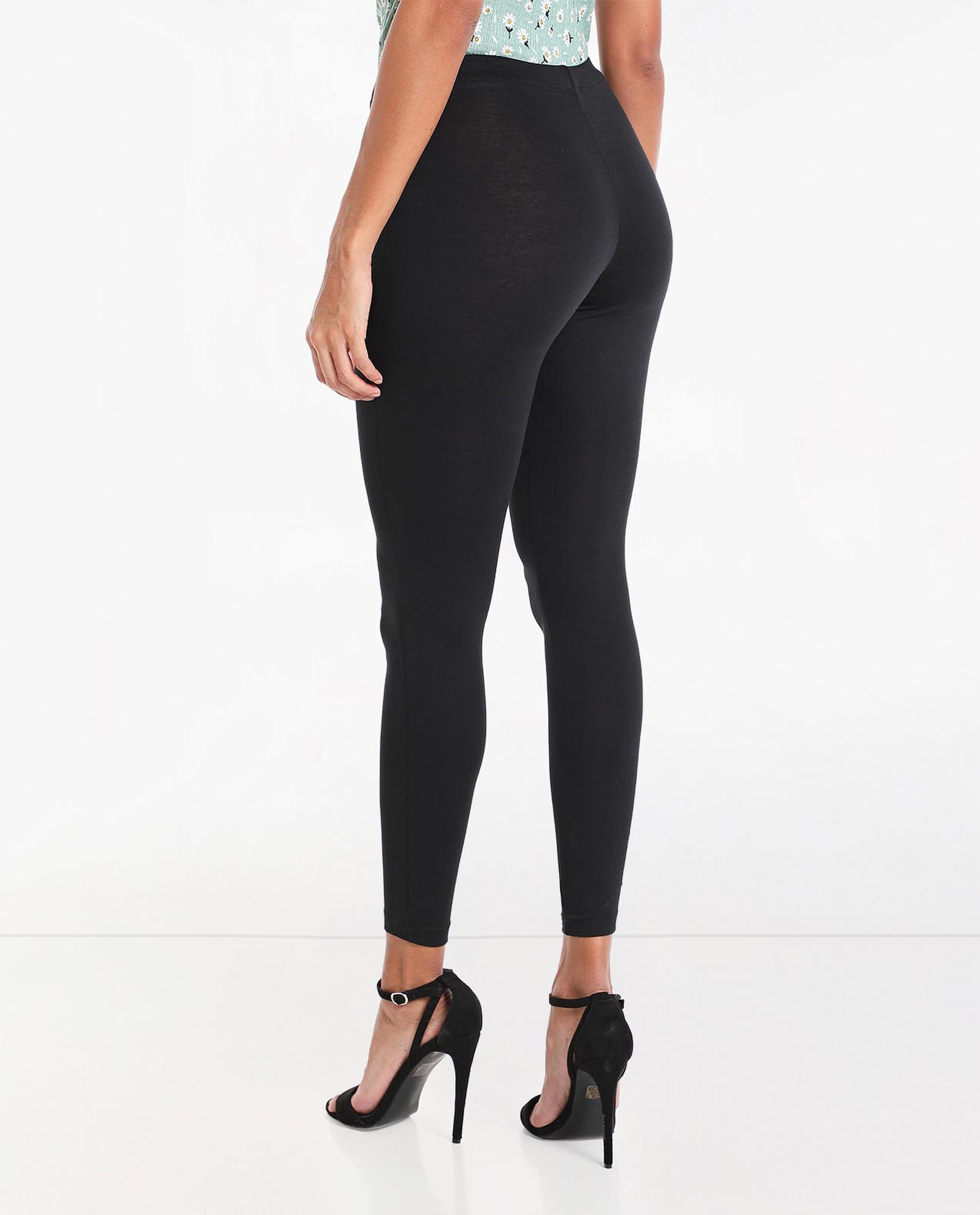 Solid Mid-Rise Leggings