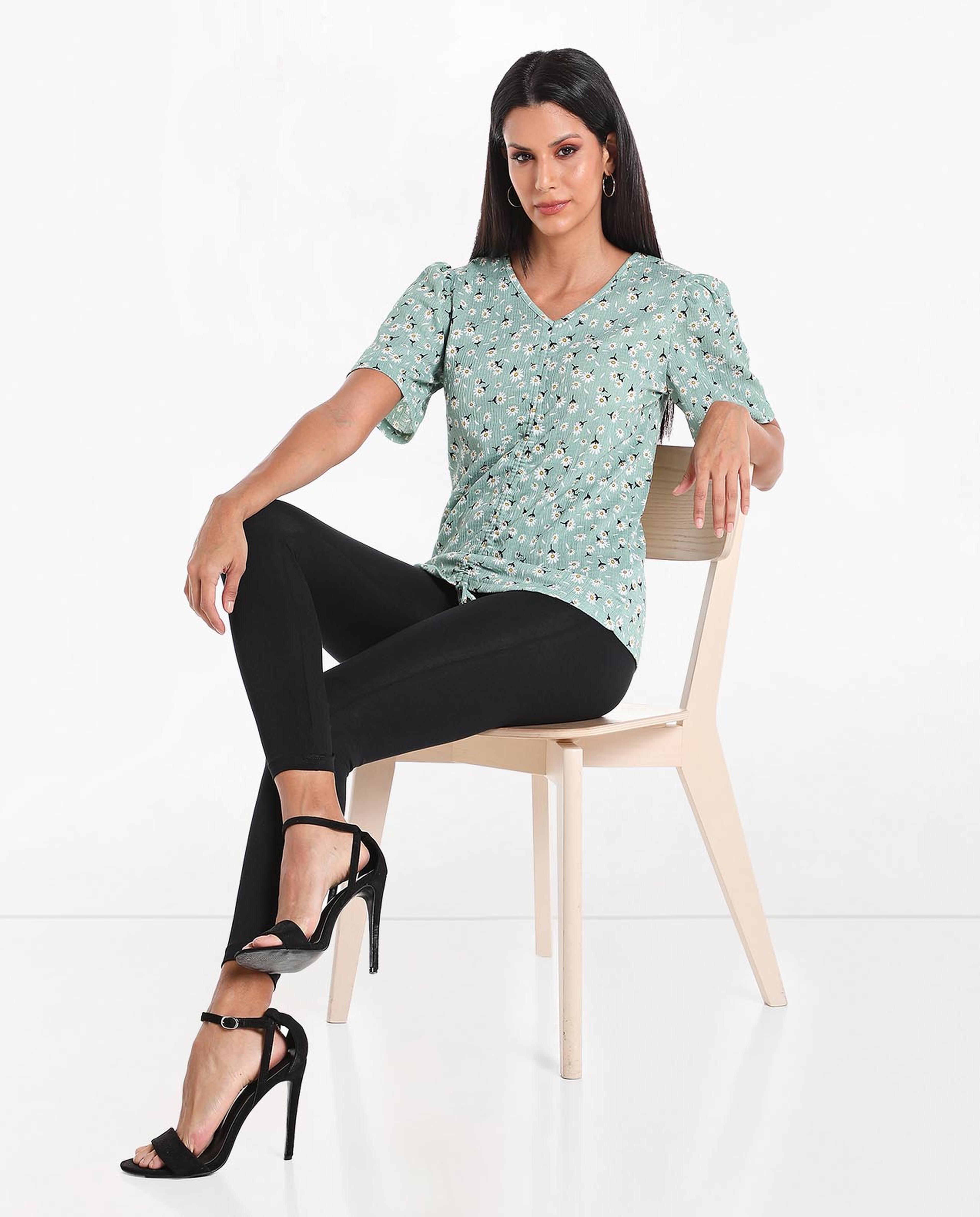 Solid Mid-Rise Leggings