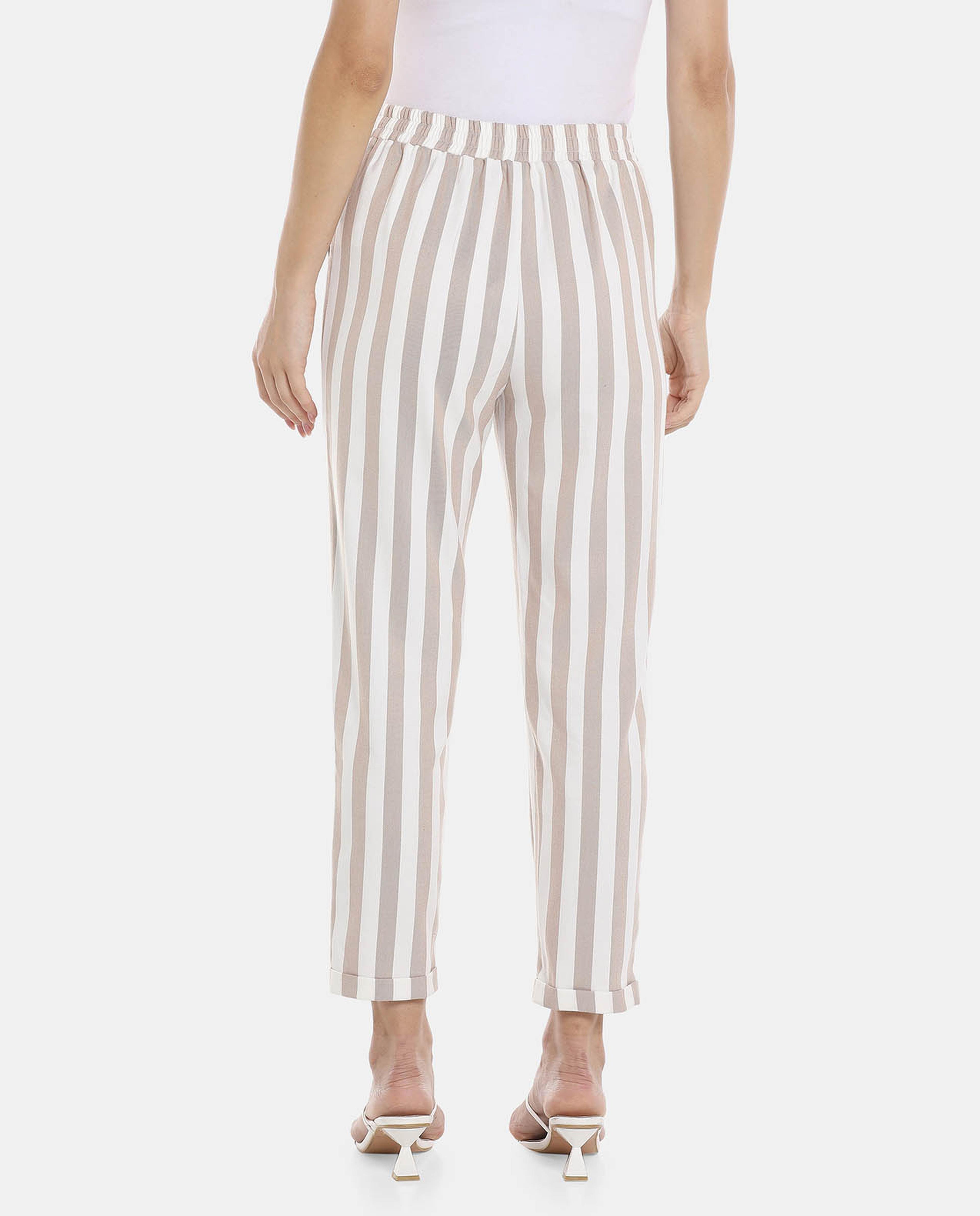 Striped Ankle Length Pants