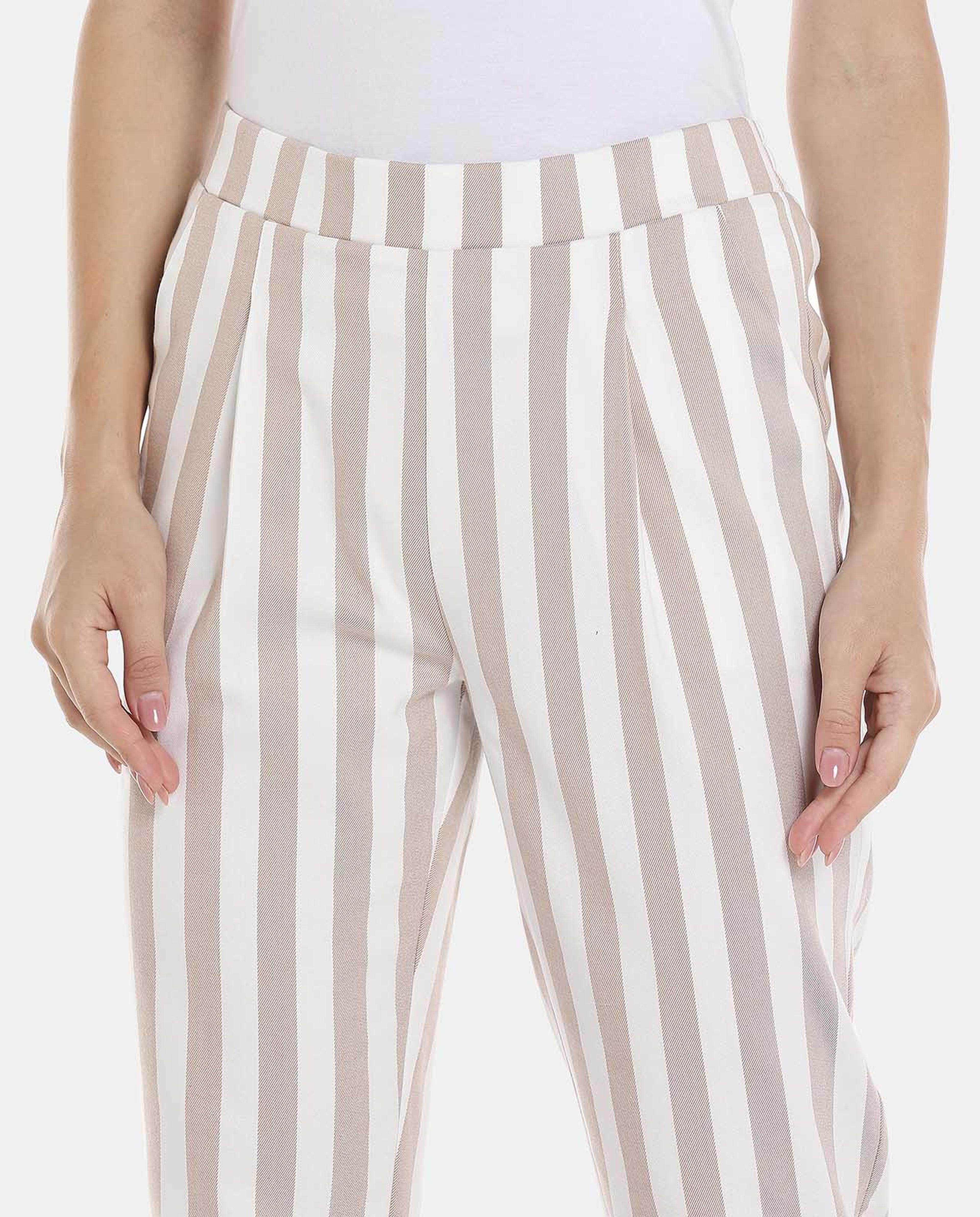 Striped Ankle Length Pants
