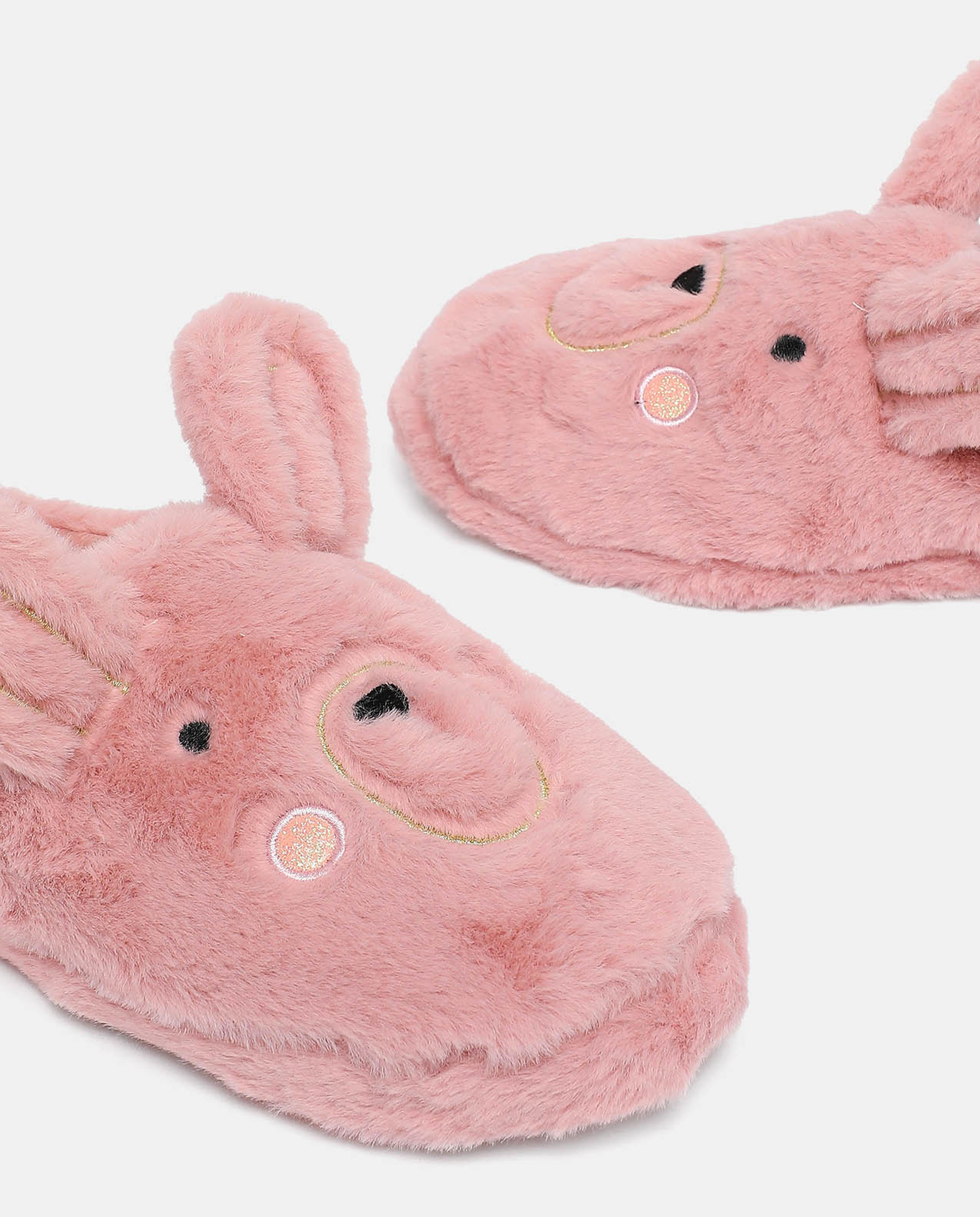 R&B Pink Fuzzy Room Slippers
