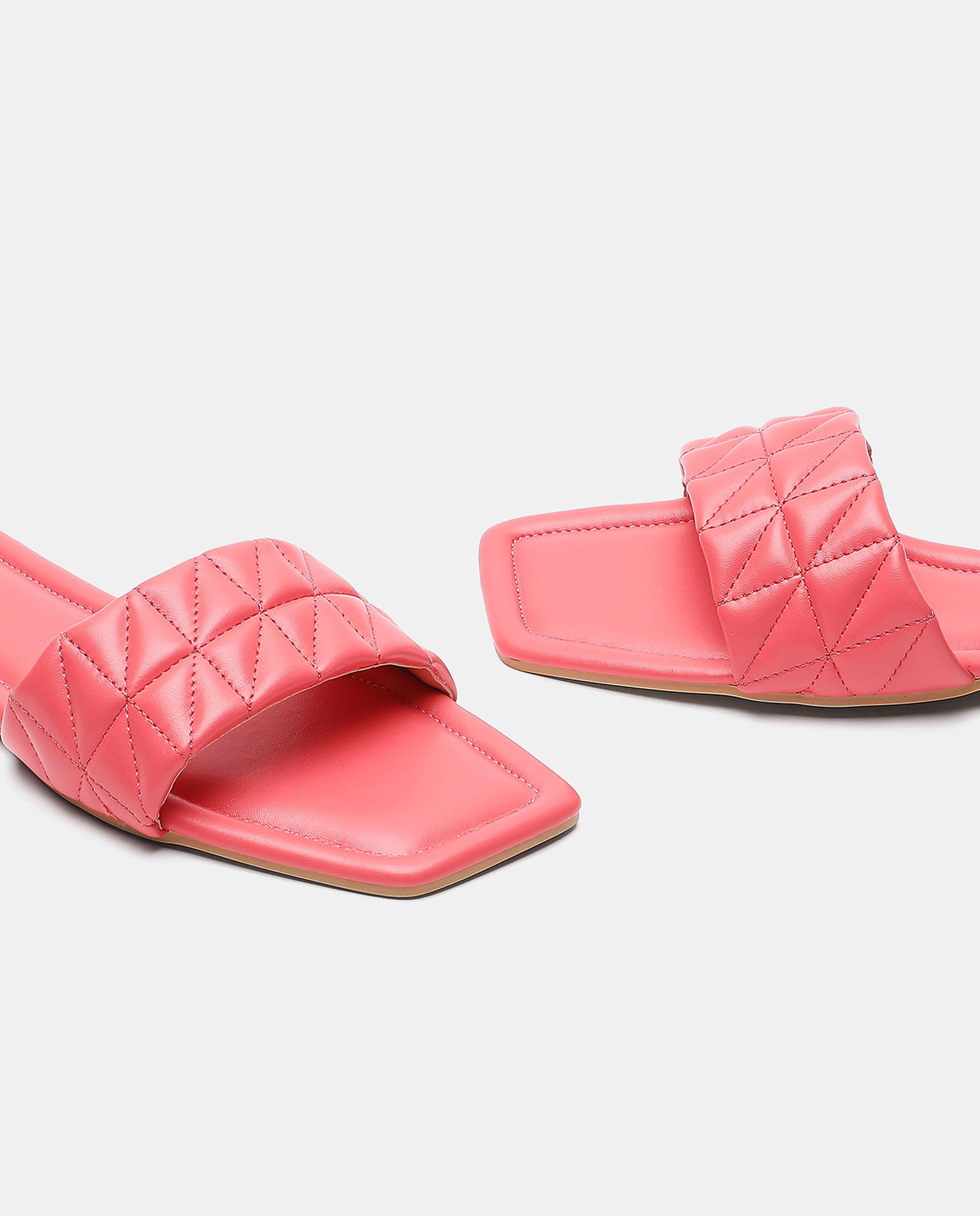 Quilted Slip On Flat Sandals