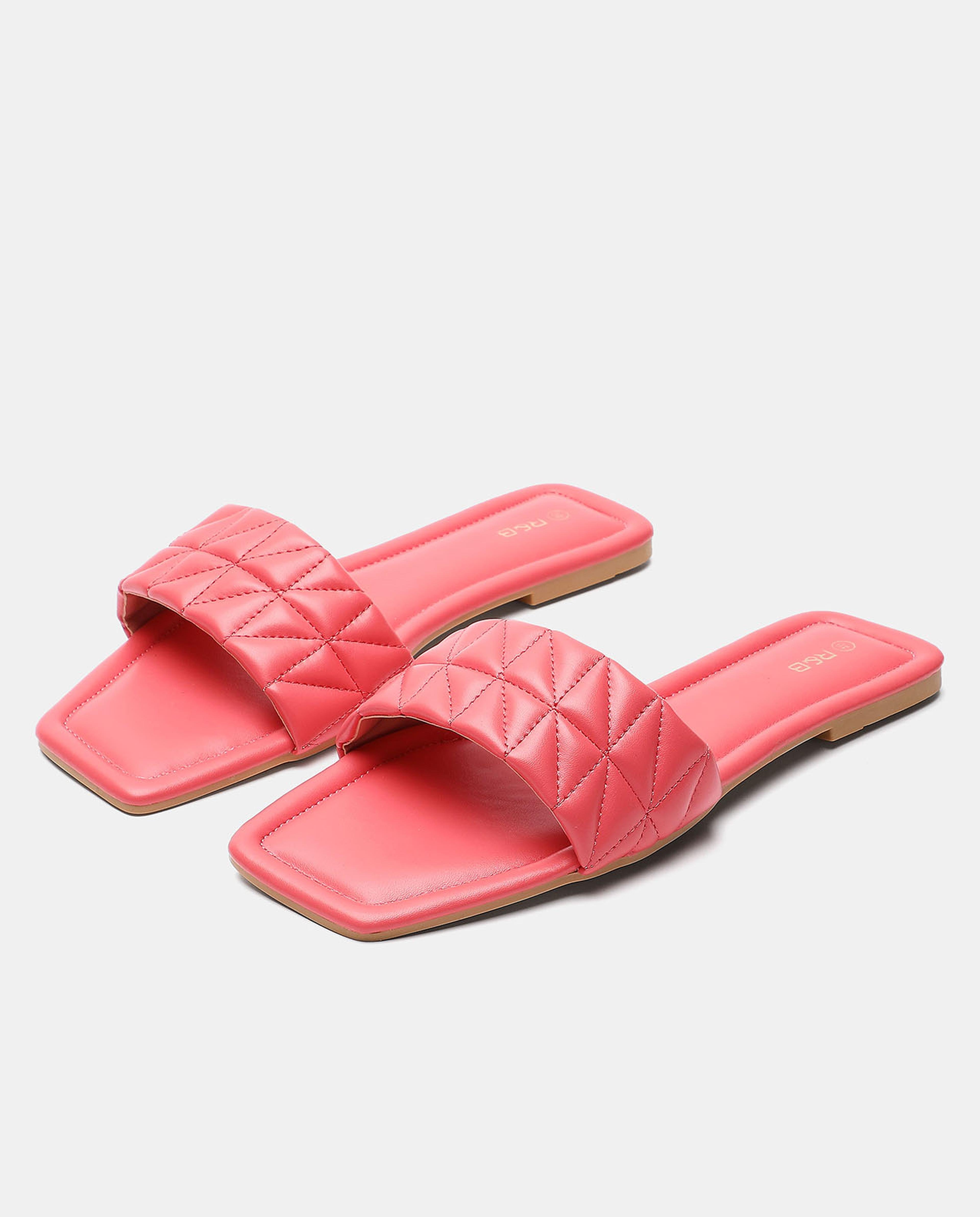 Quilted Slip On Flat Sandals