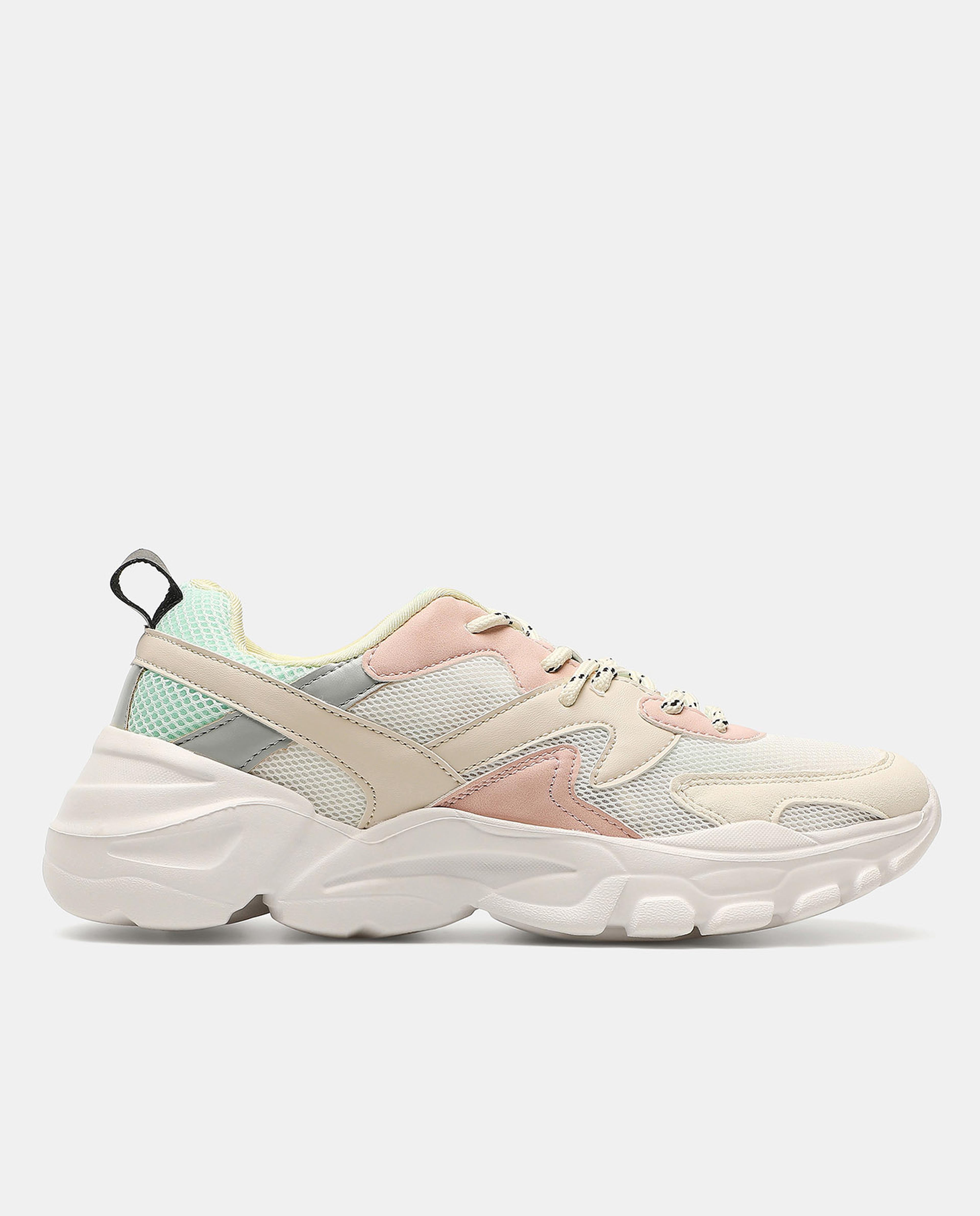 Color Block Lace Up Sports Shoes