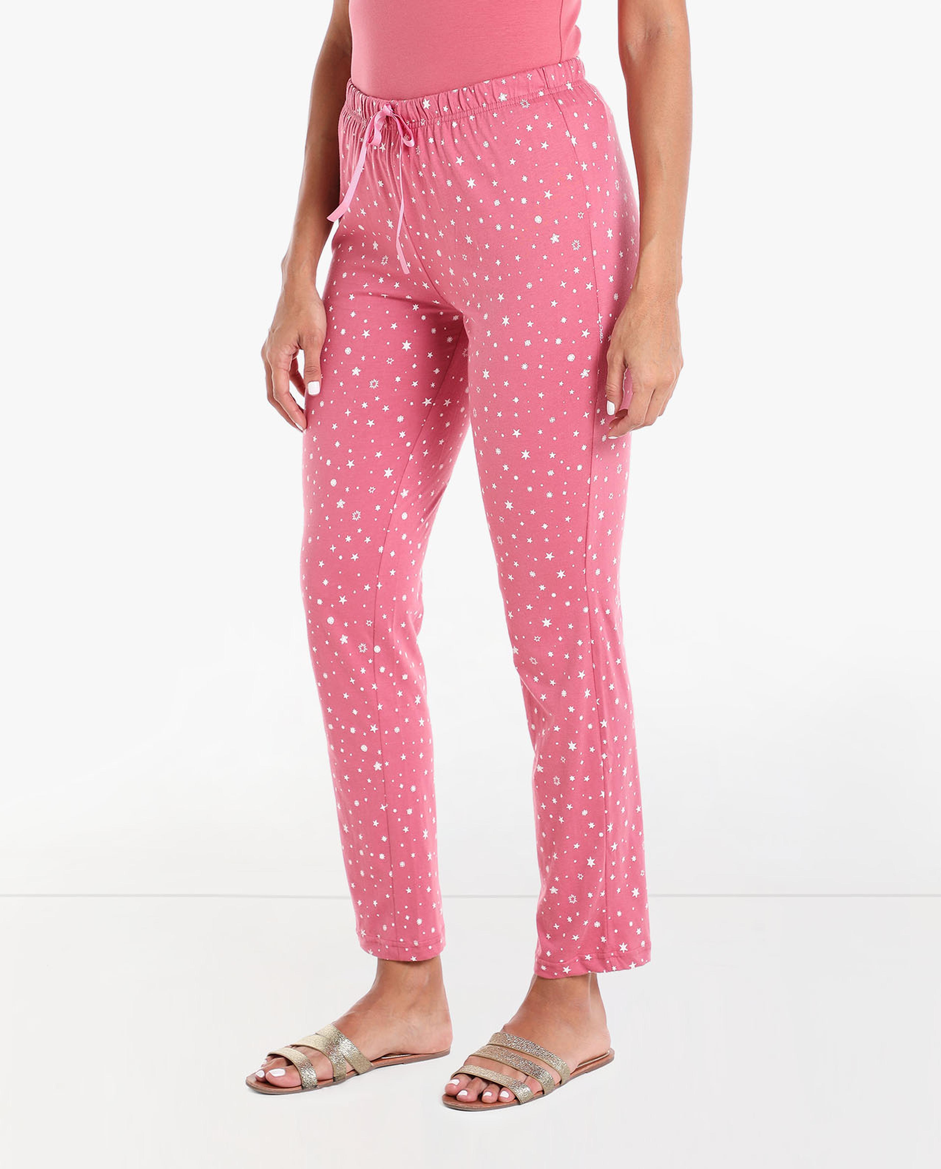 Printed Lounge Pants With Drawstring Waist