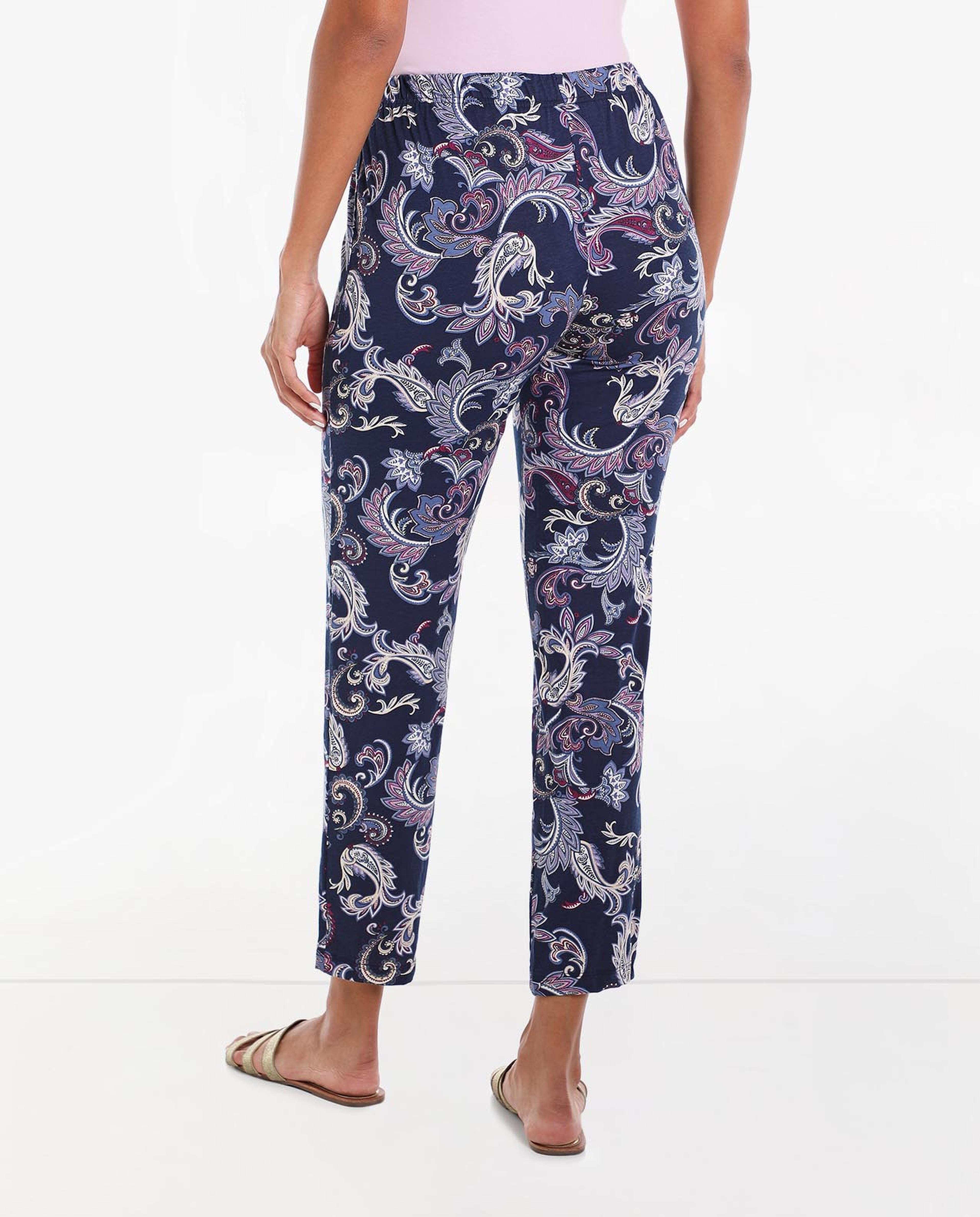 Printed Lounge Pants With Drawstring Waist