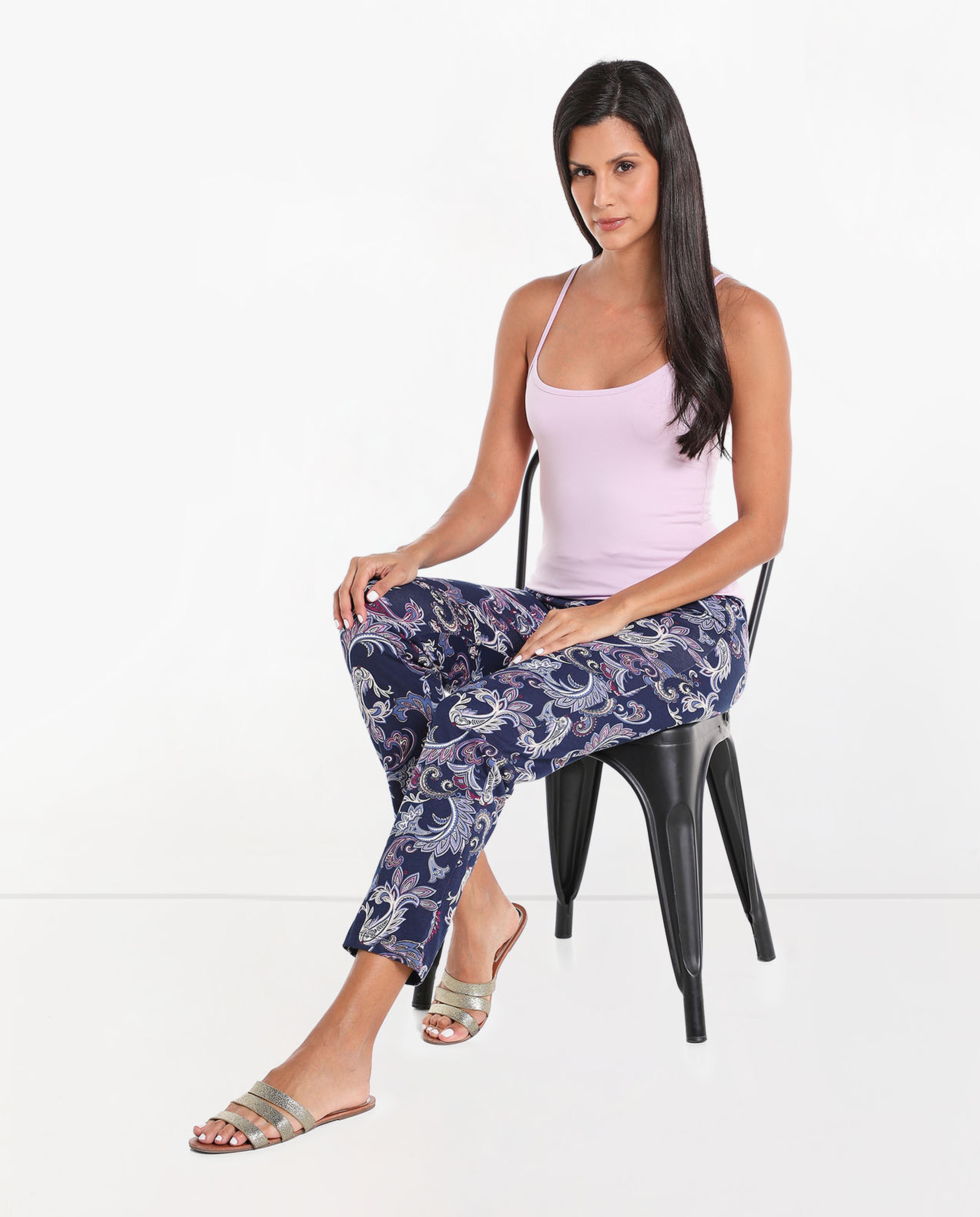 Printed Lounge Pants With Drawstring Waist